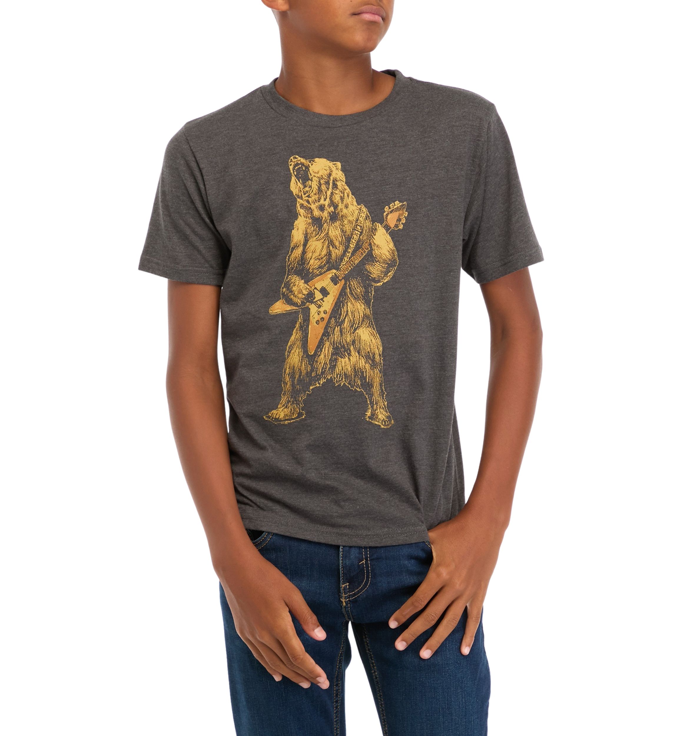 Boys 8-20 Guitar Bear Short Sleeve T-Shirt
