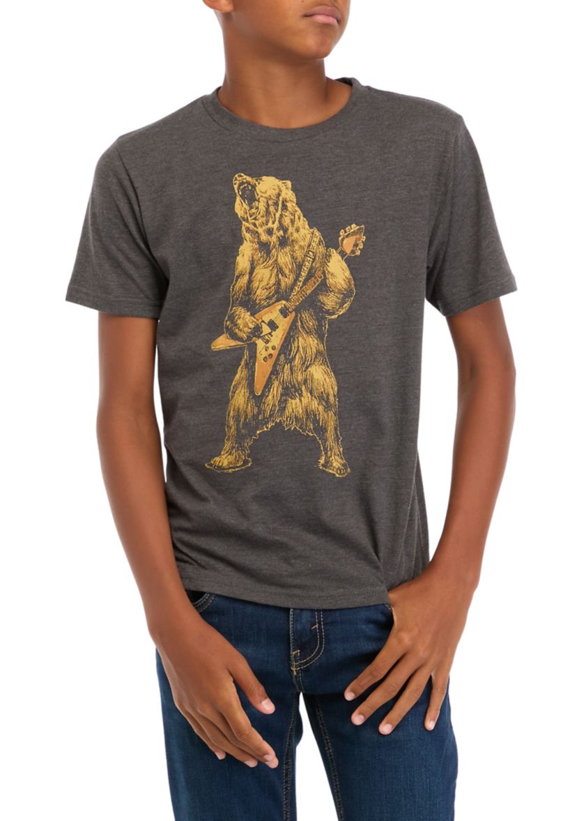 Boys 8-20 Guitar Bear Short Sleeve T-Shirt