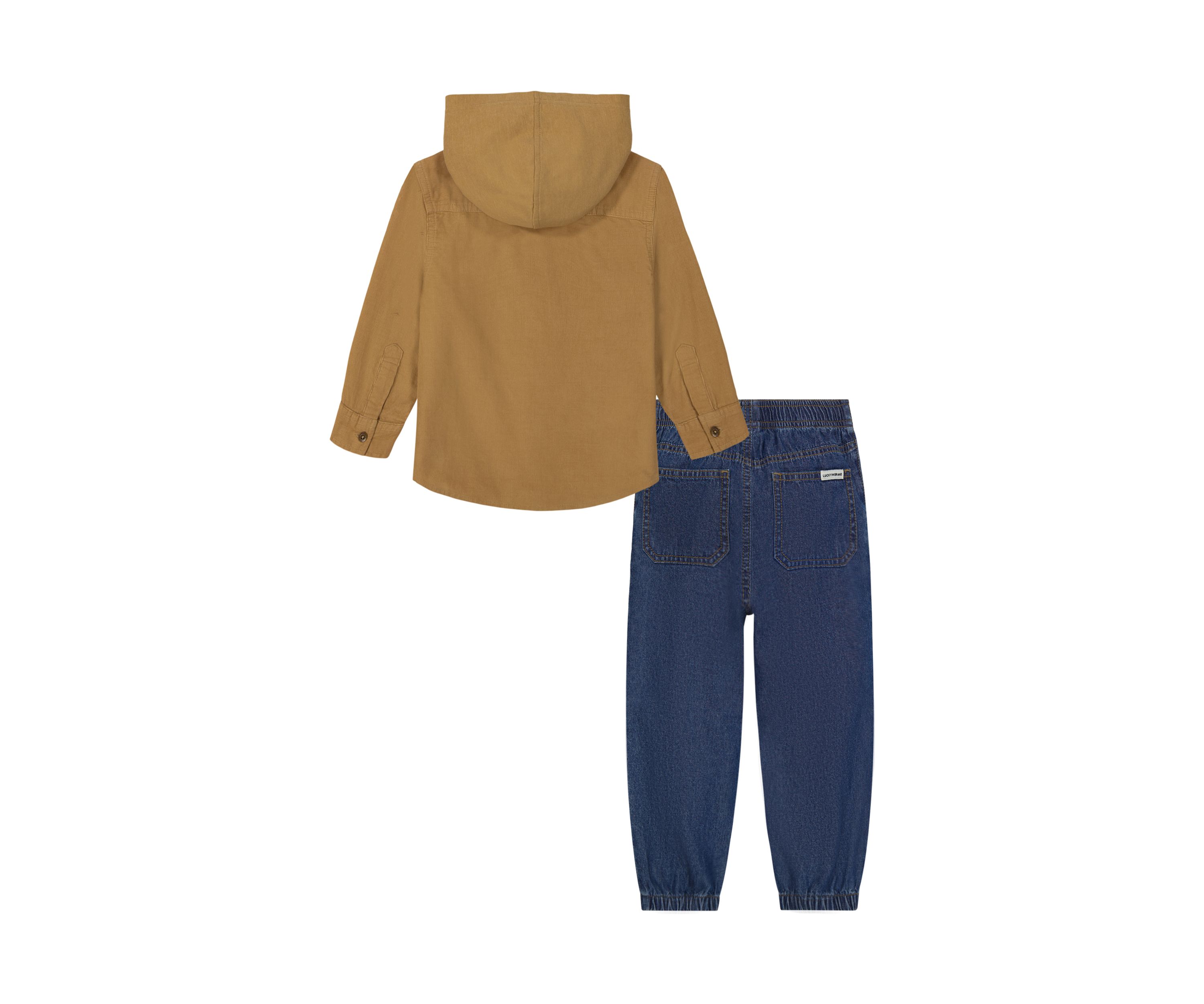 Boys 4-7 Corduroy Shirt and Twill Jogger Pants Set