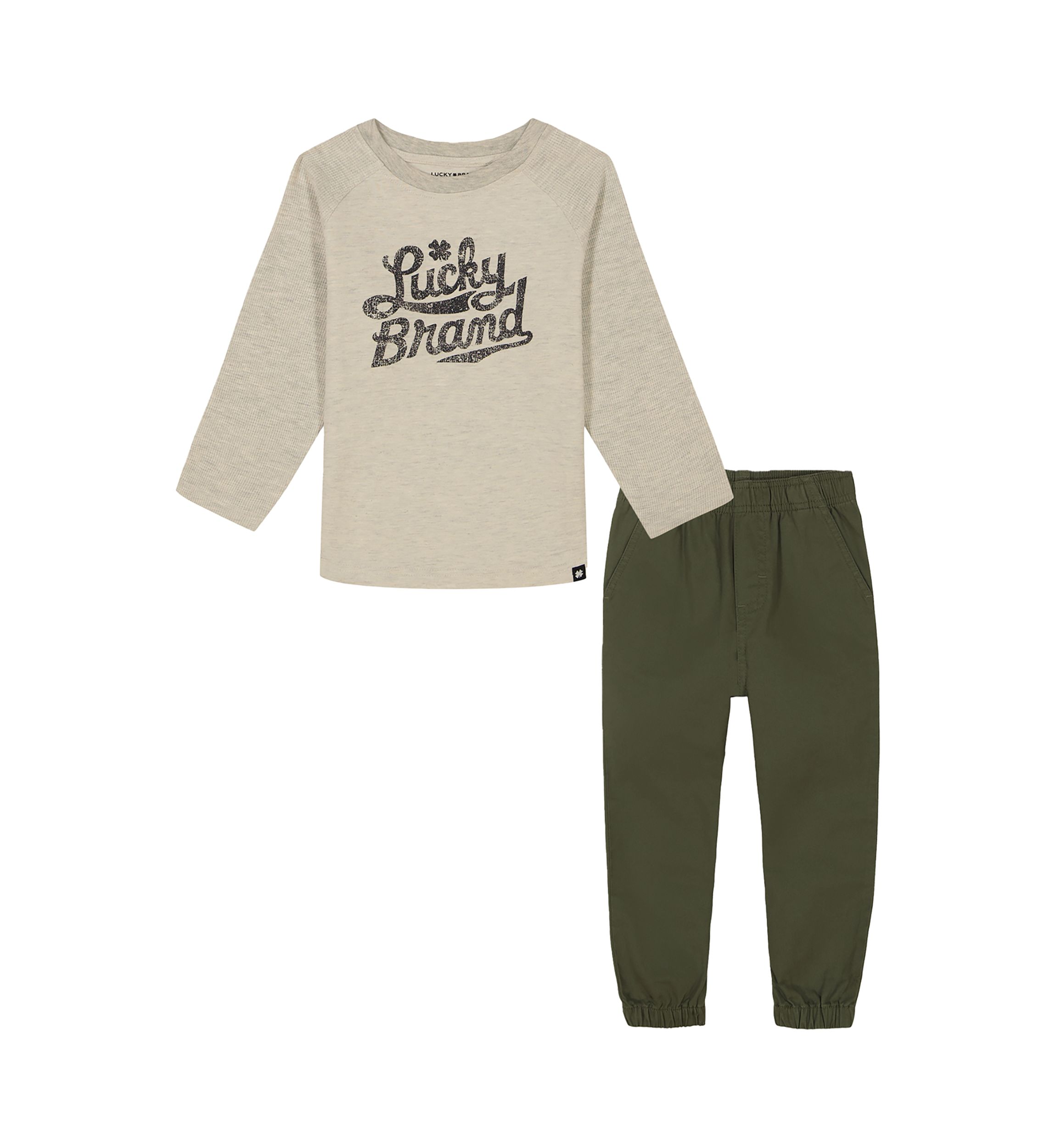Boys 4-7 Thermal T-Shirt and Twill Joggers