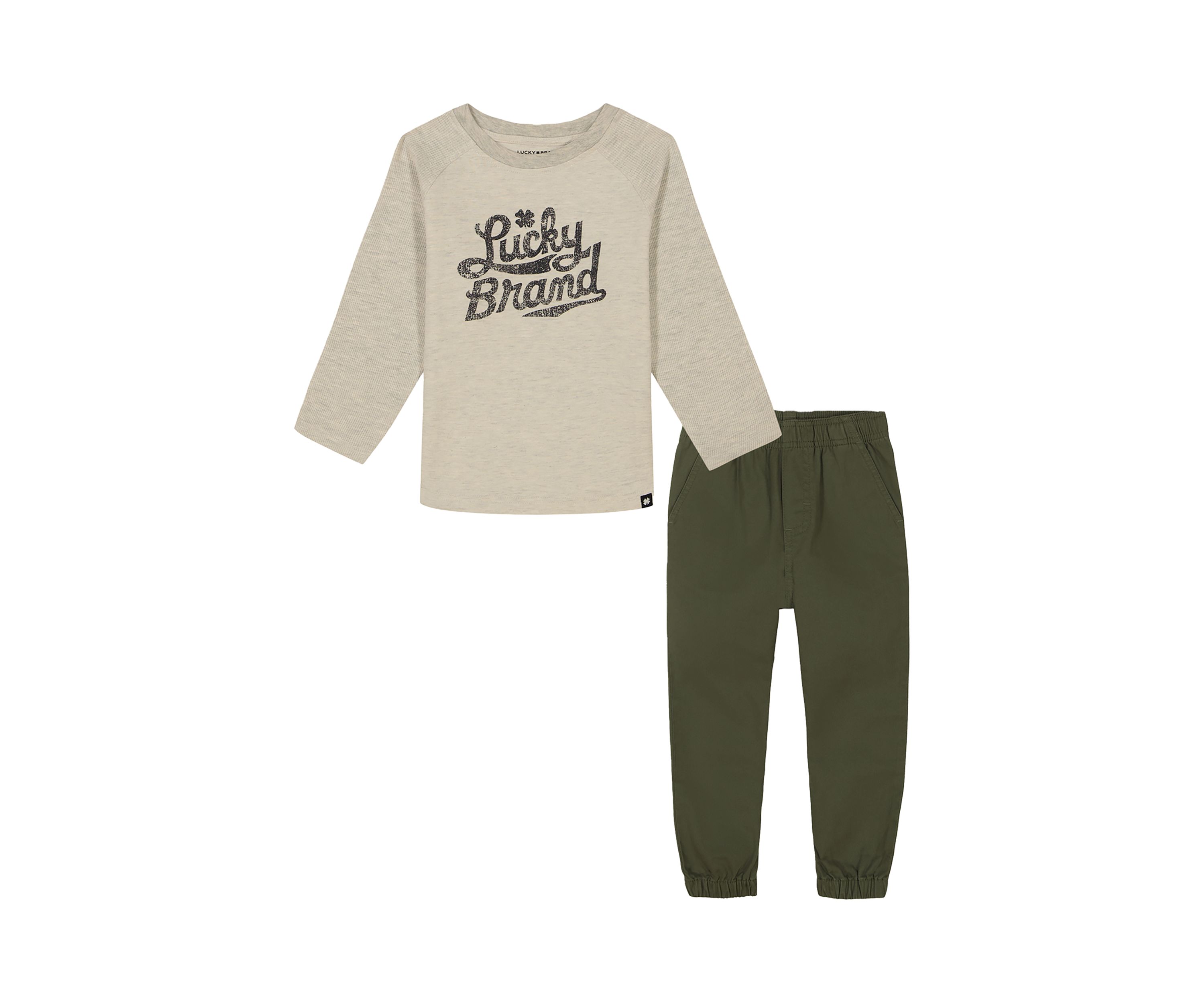 Boys 4-7 Thermal T-Shirt and Twill Joggers