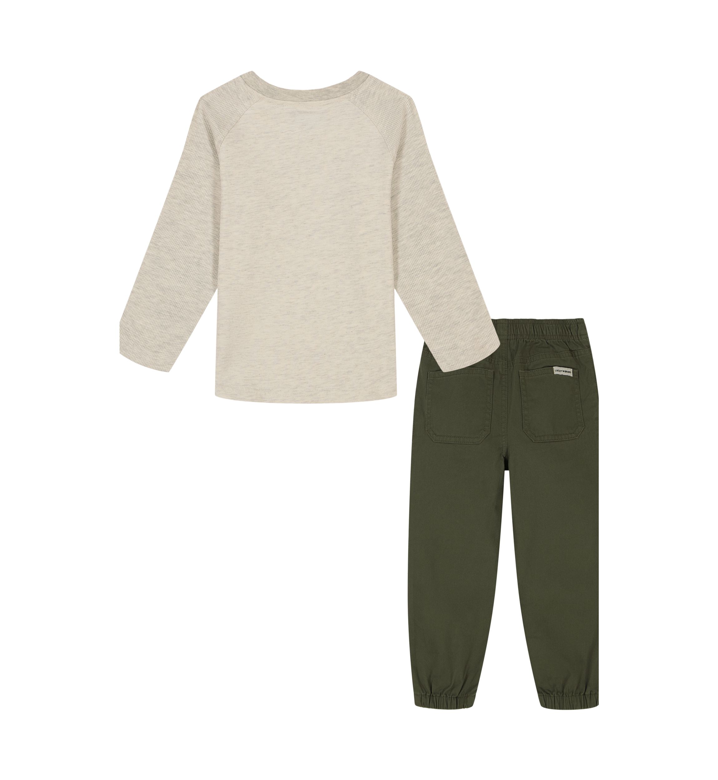 Boys 4-7 Thermal T-Shirt and Twill Joggers