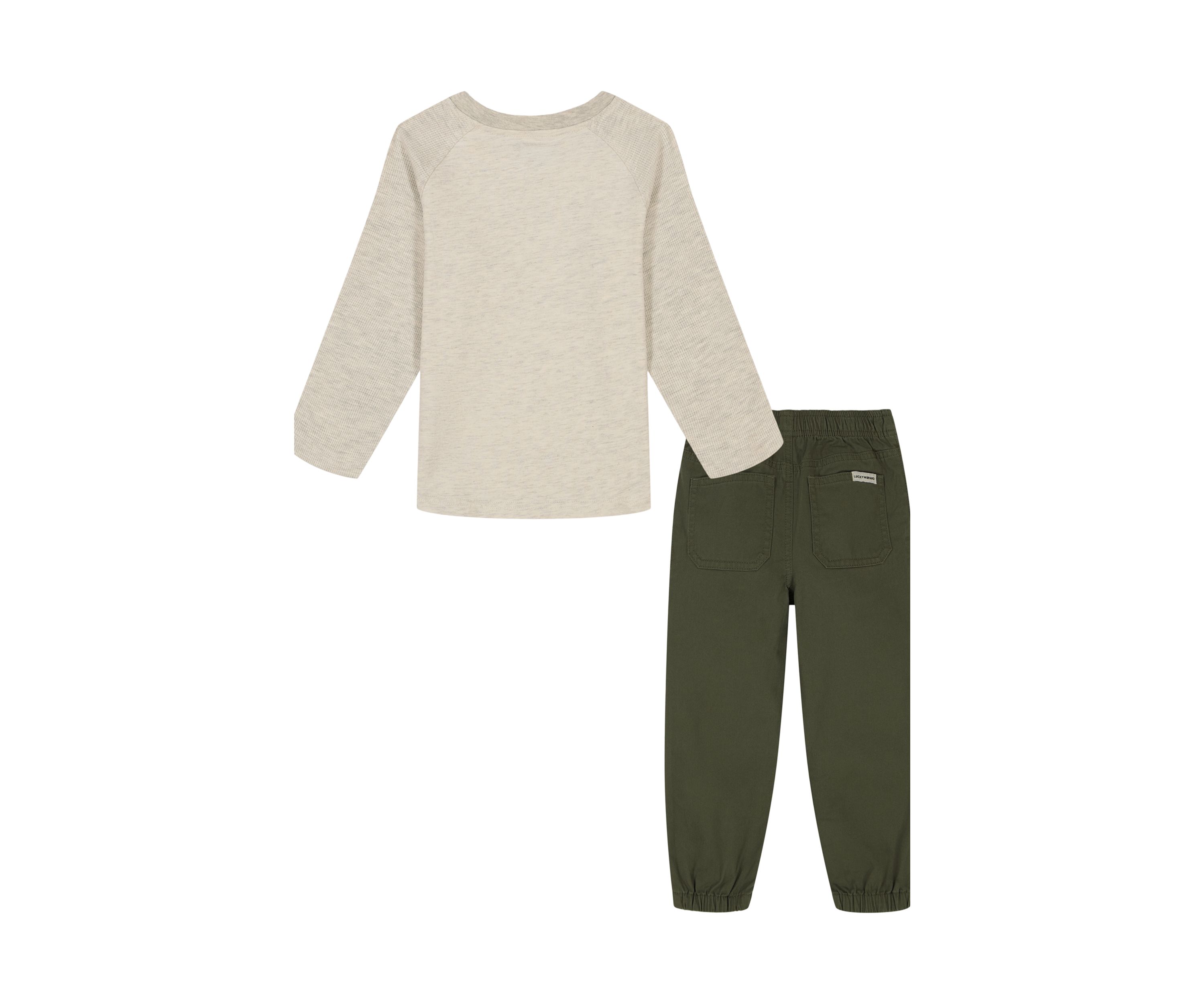 Boys 4-7 Thermal T-Shirt and Twill Joggers