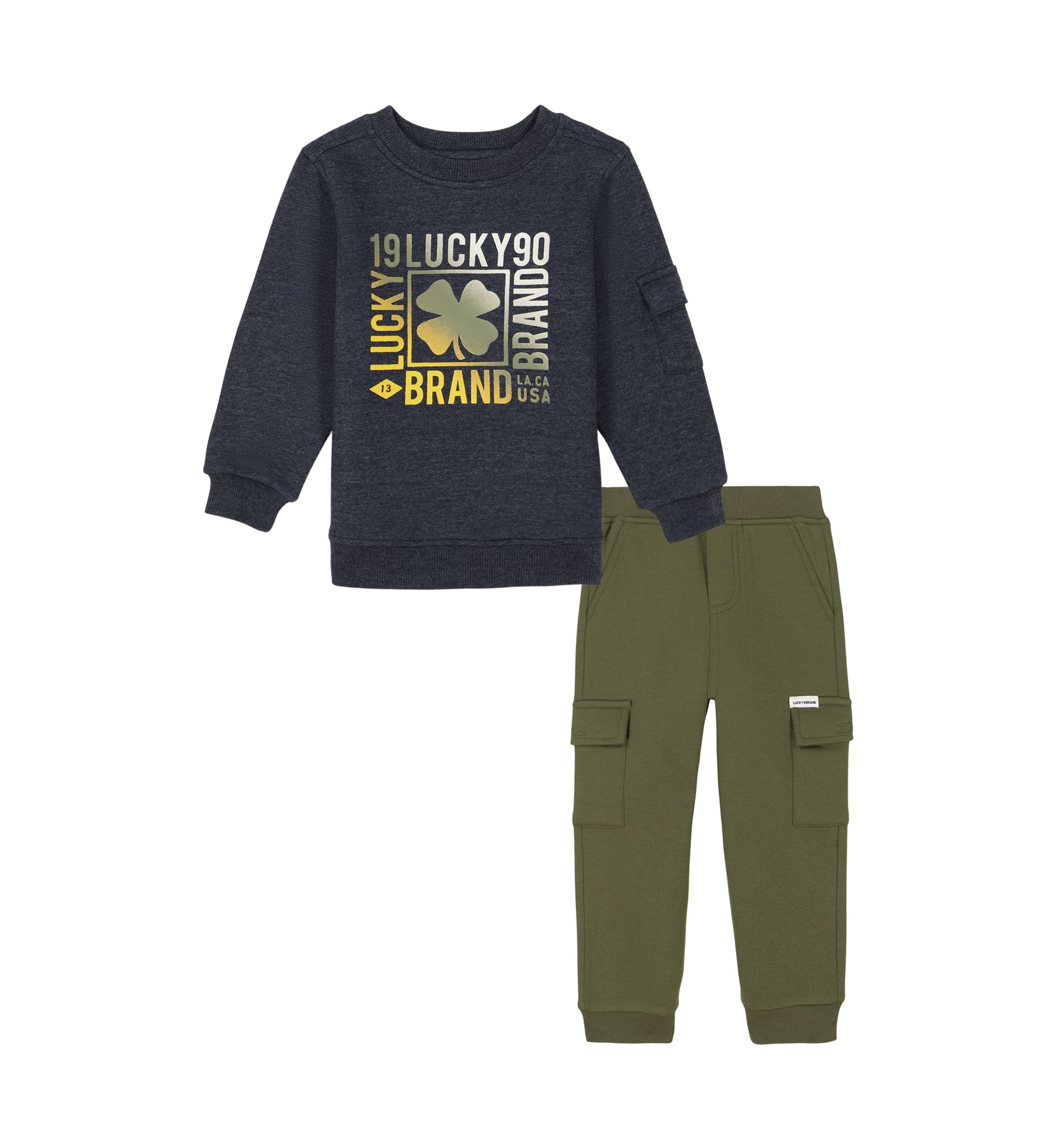 Boys 4-7 Crew Neck Cargo Graphic T-Shirt and Jogger Pants Set