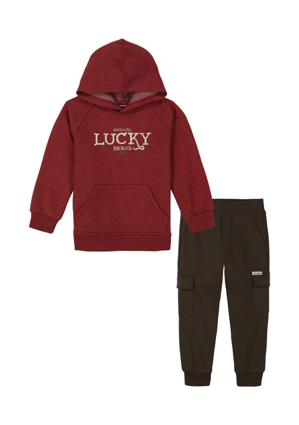 Boys 4-7 Fleece Hoodie and Cargo Jogger Pants Set