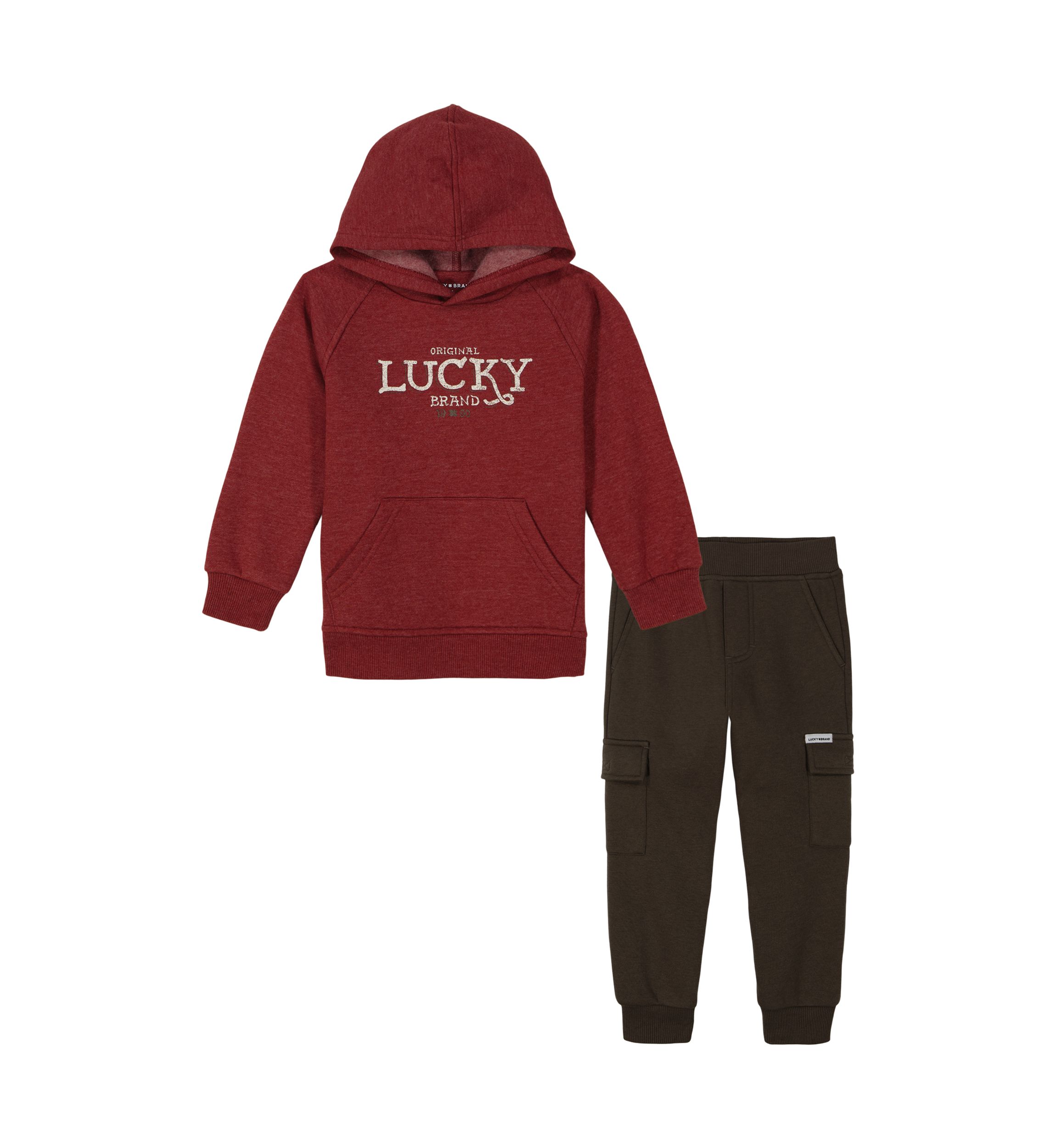 Boys 4-7 Fleece Hoodie and Cargo Jogger Pants Set