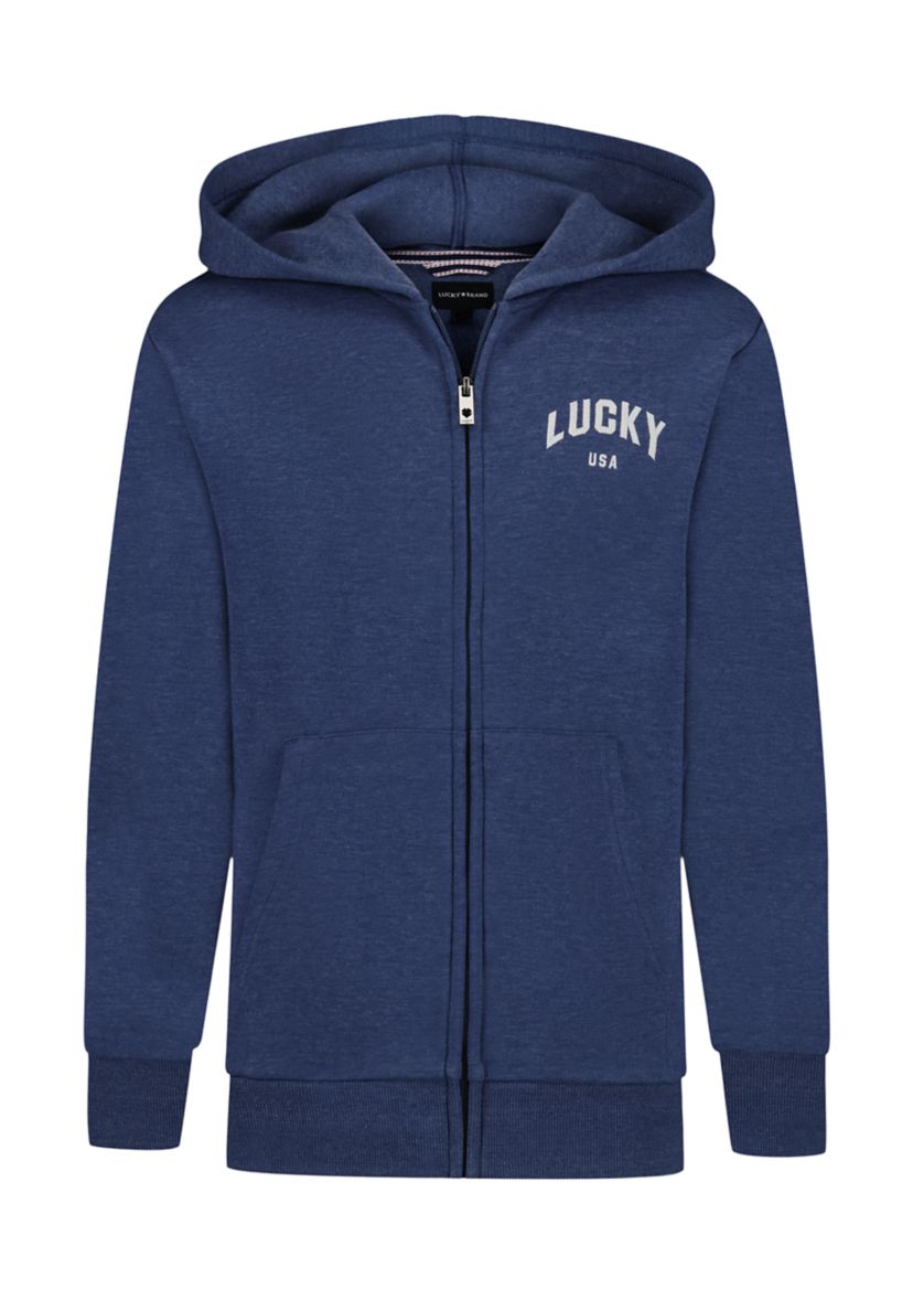 Boys 8-20 Vintage Zip Front Hoodie