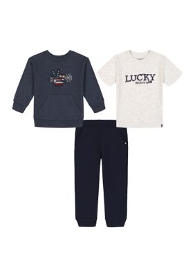Lucky Brand Boys 47 Americana Fleece Set 5