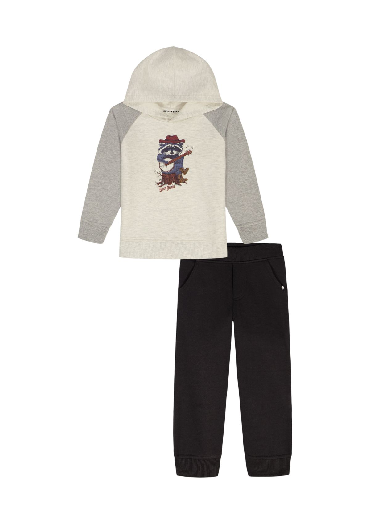Boys 4-7 Raccoon Fleece Hoodie and Jogger Set