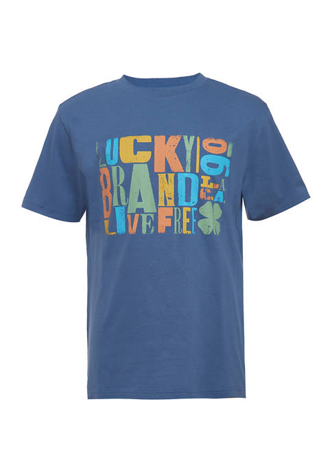 Lucky Brand Boys 8-20 Wood Block Graphic T-Shirt