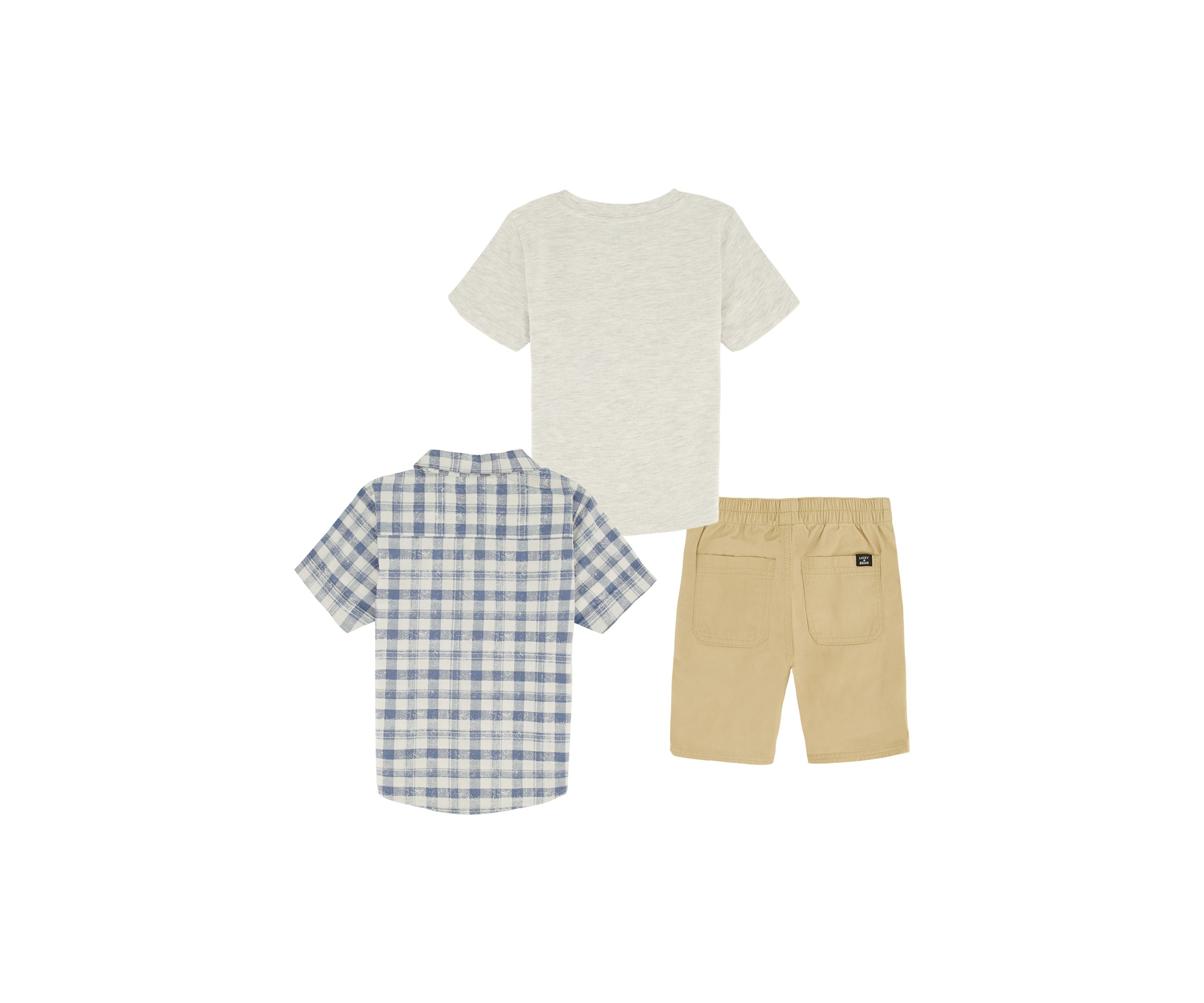 Boys 4-7 Plaid Woven Short Sleeve Shirt Set