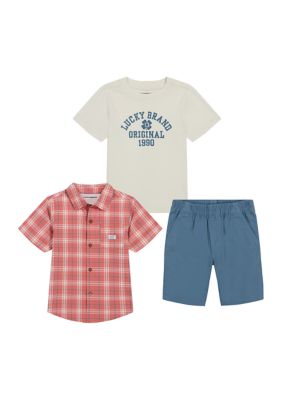 New LUCKY BRAND Ladies 3 Piece Pajama Set Includes SS Shirt, Pants and  Short 