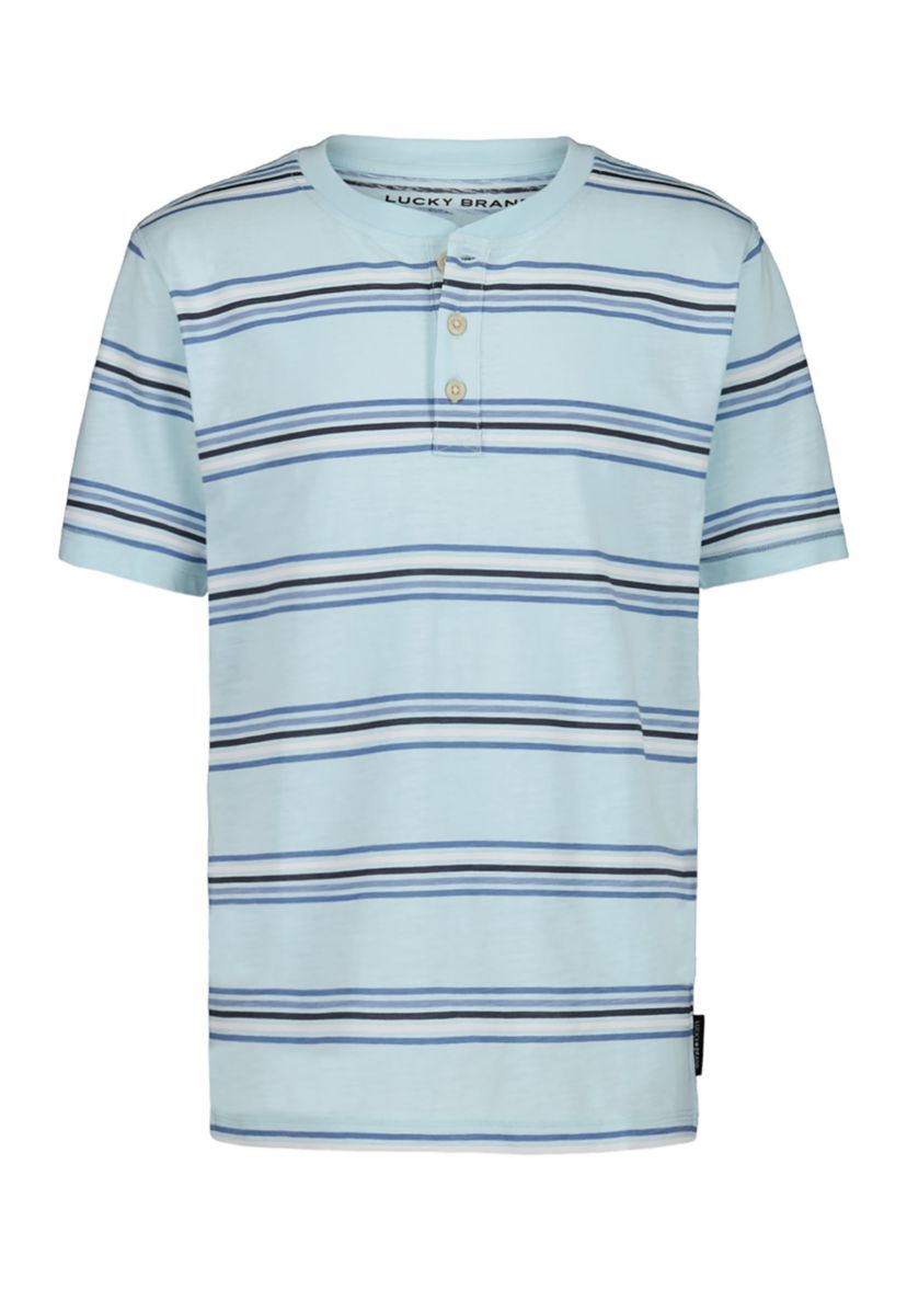  Boys 8-20 Stripe Henley T-Shirt