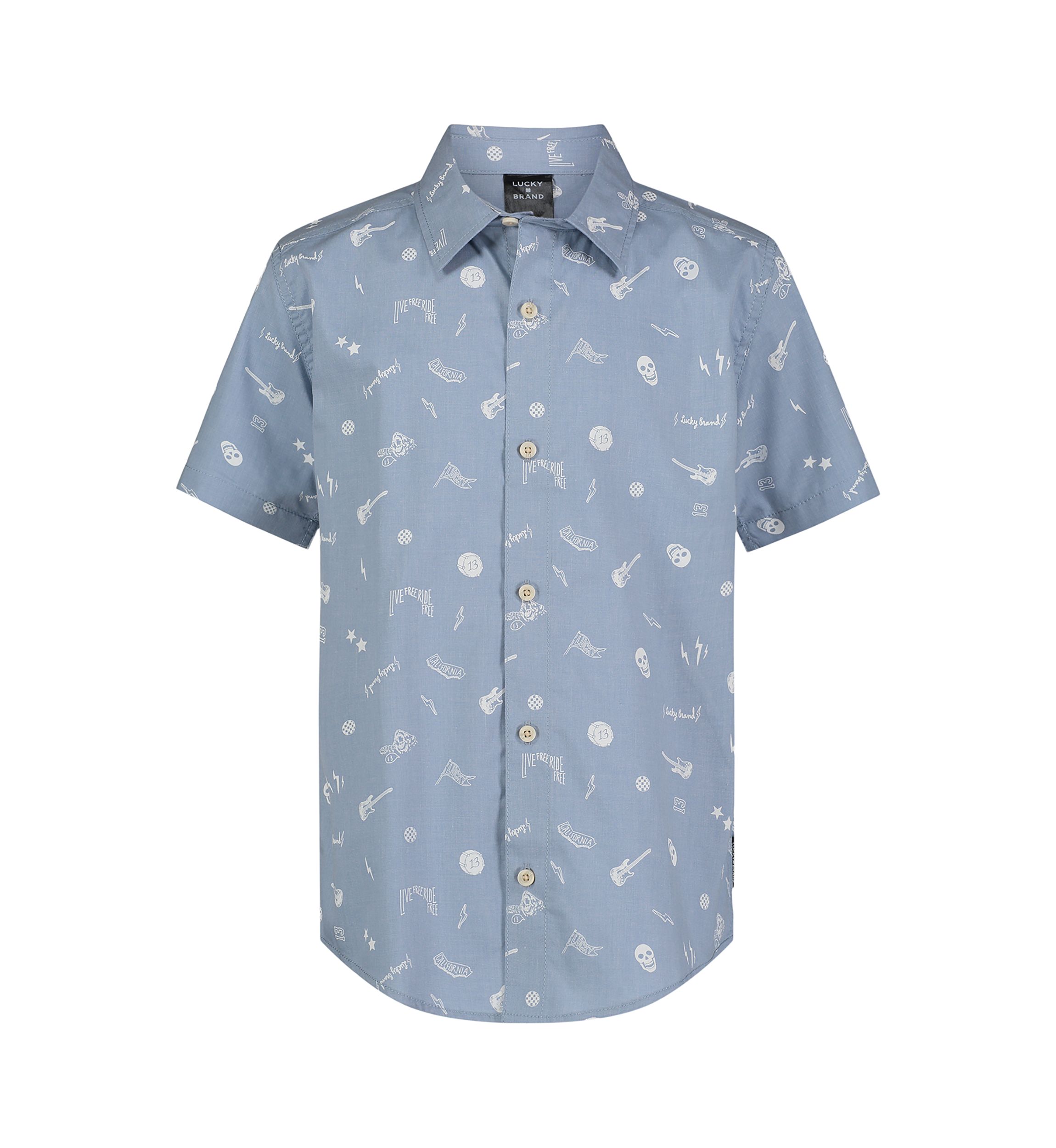 Boys 8-20 Rocker Printed Camp Shirt