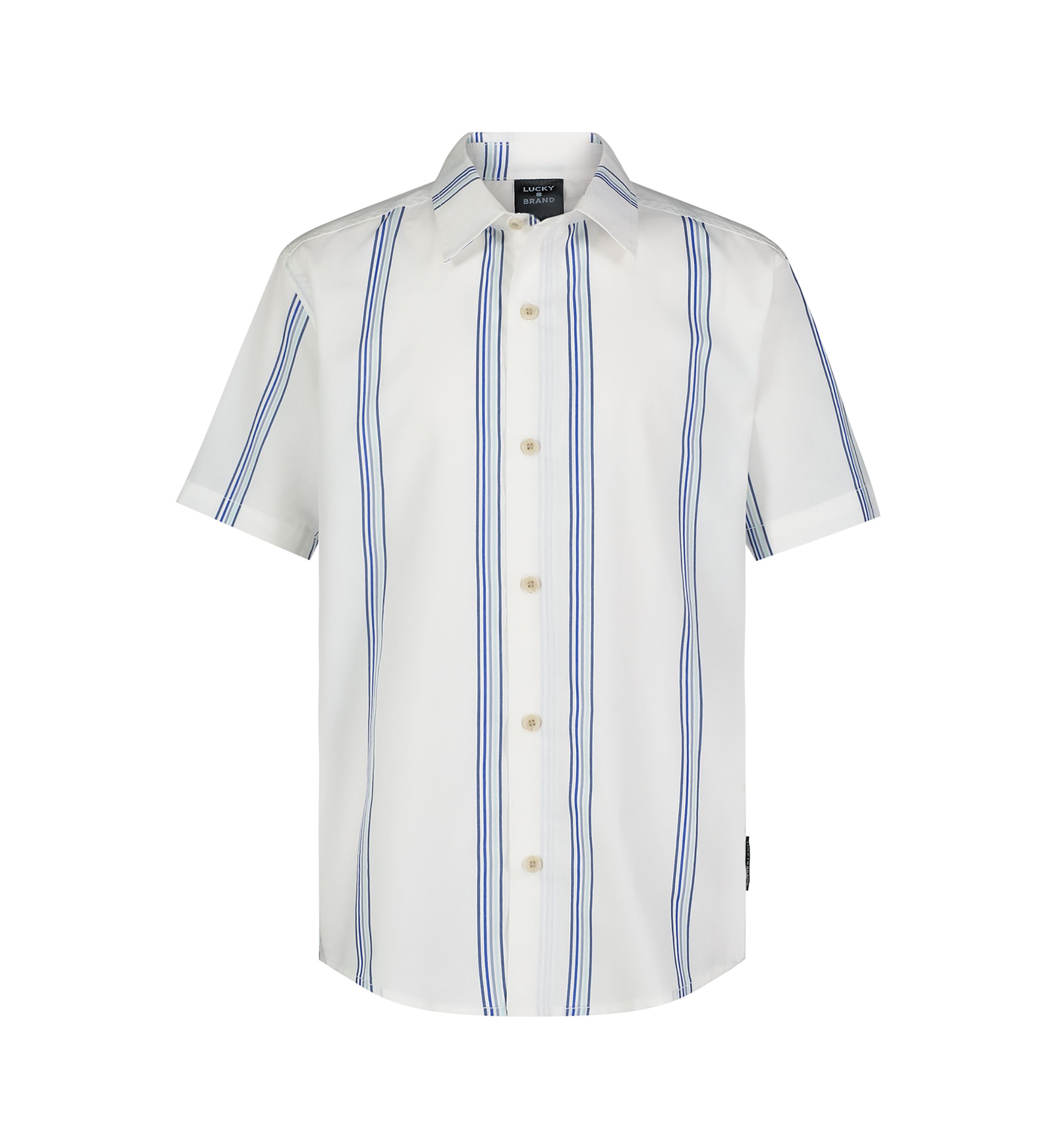 Boys 8-20 Vertical Stripe Printed Camp Shirt