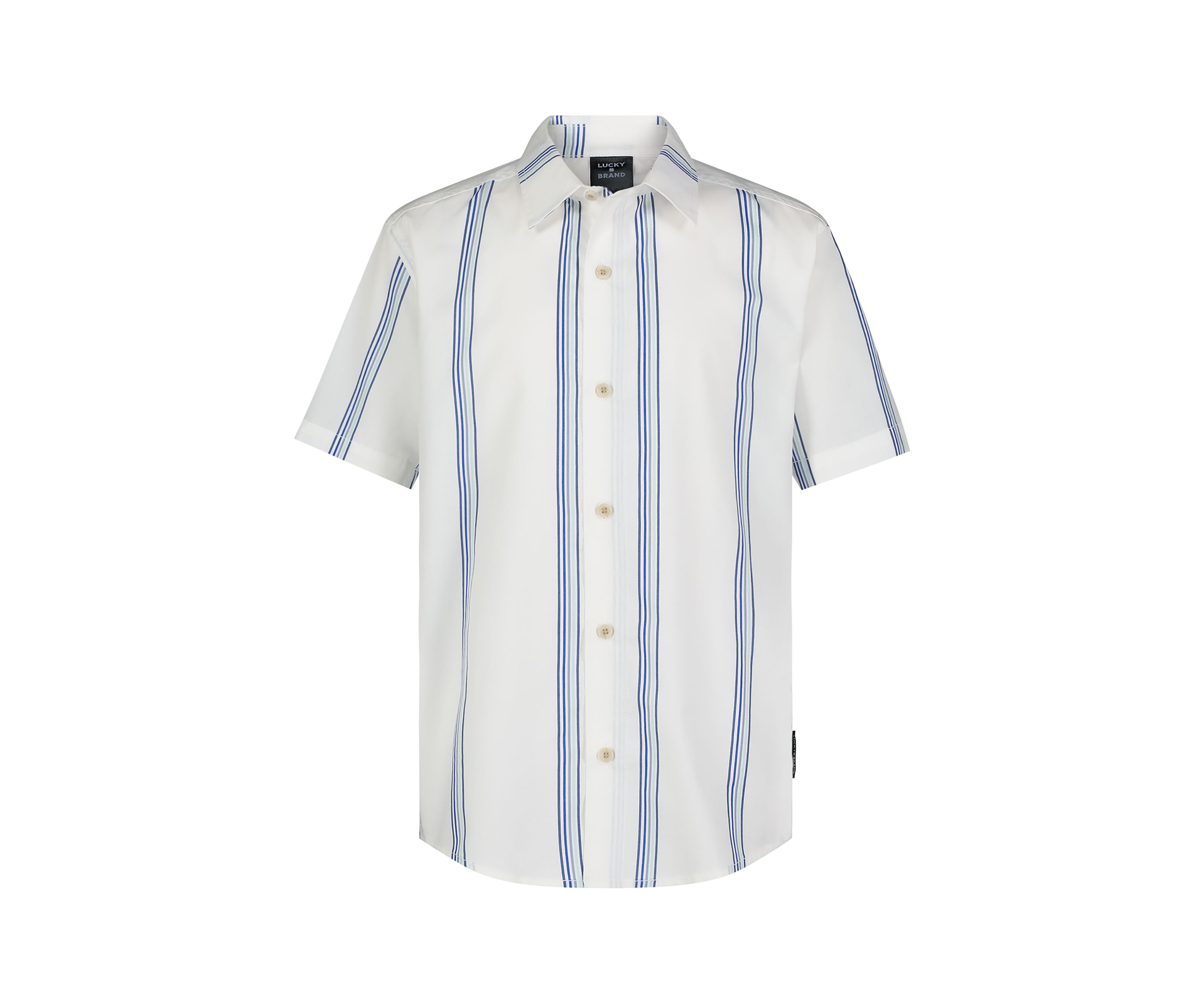 Boys 8-20 Vertical Stripe Printed Camp Shirt