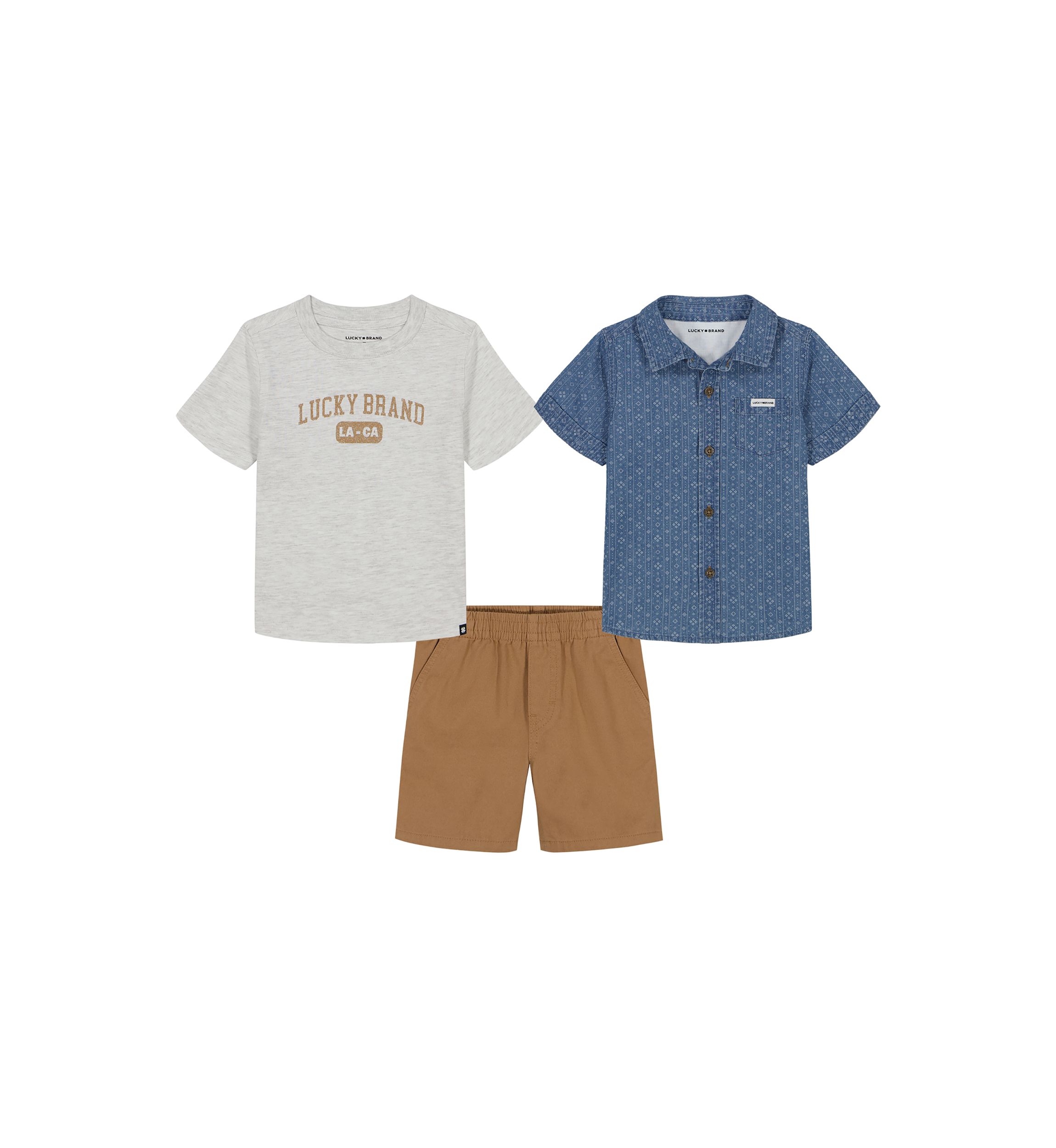 Boys 4-7 Woven Shirt and Shorts Set