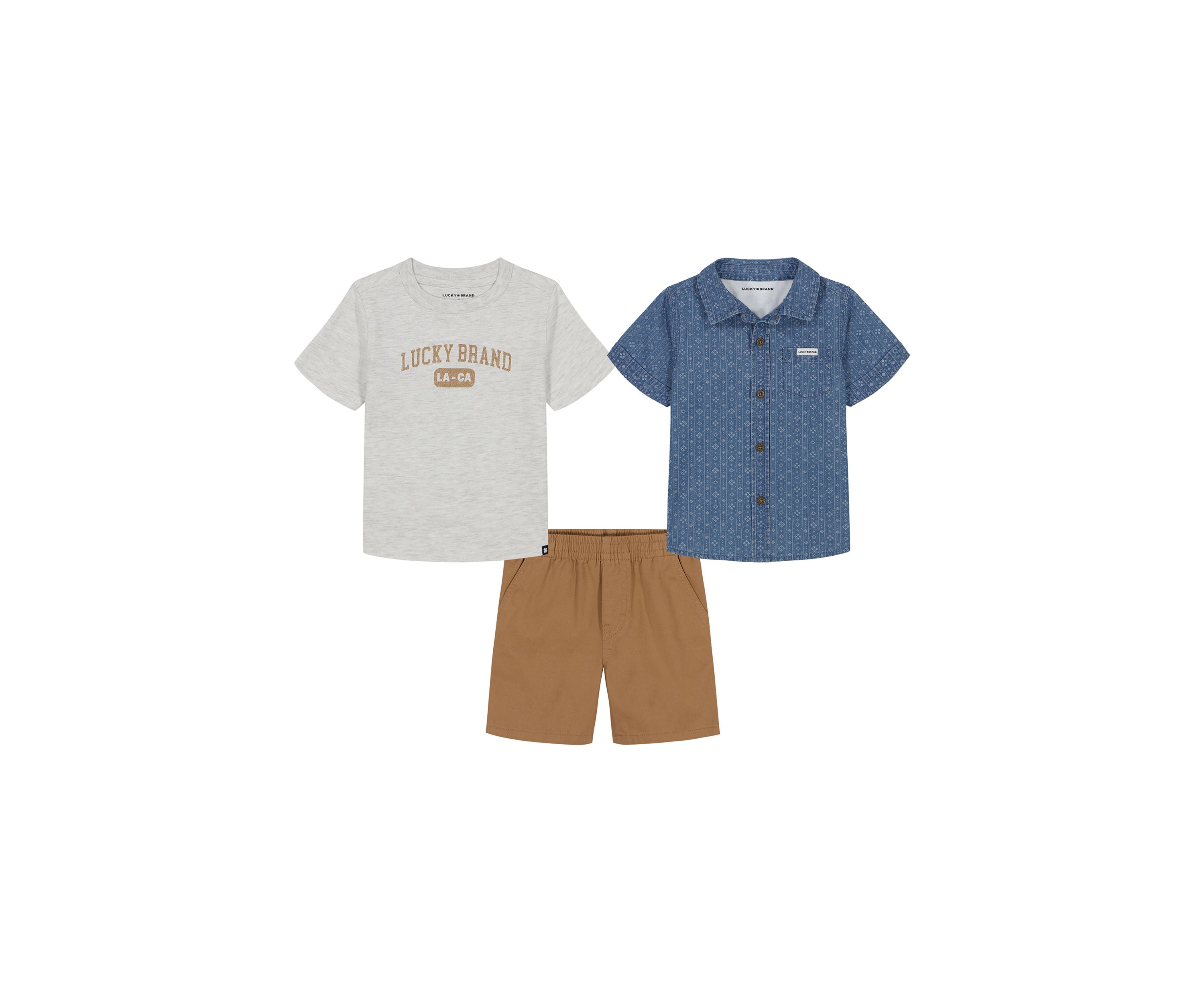 Boys 4-7 Woven Shirt and Shorts Set
