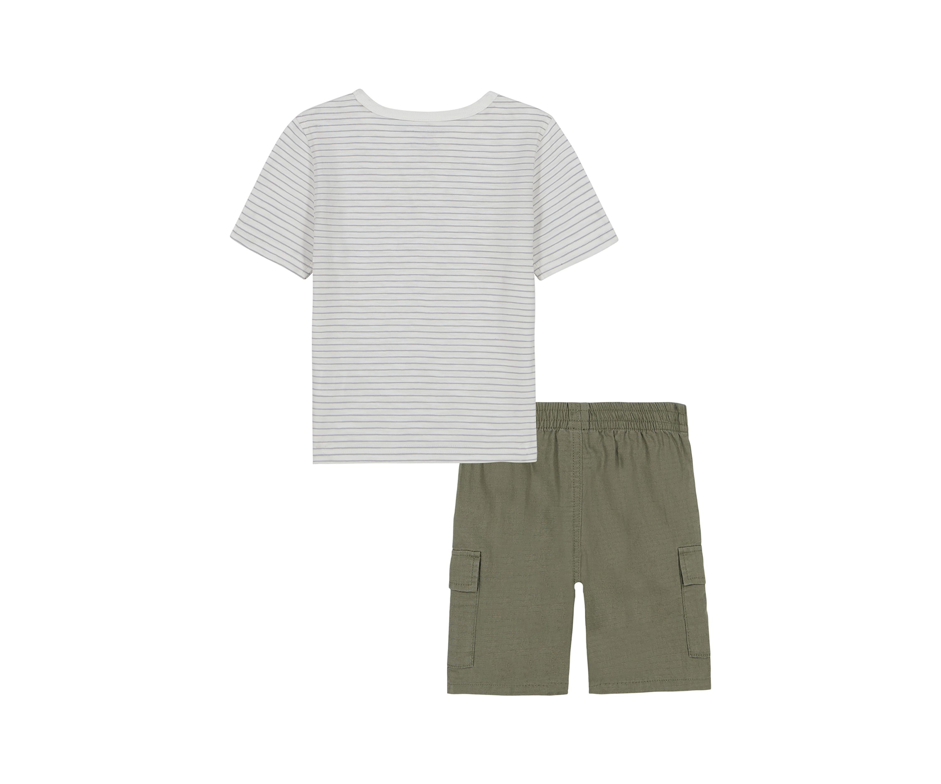 Boys 4-7 Henley Shirt and Twill Cargo Shorts