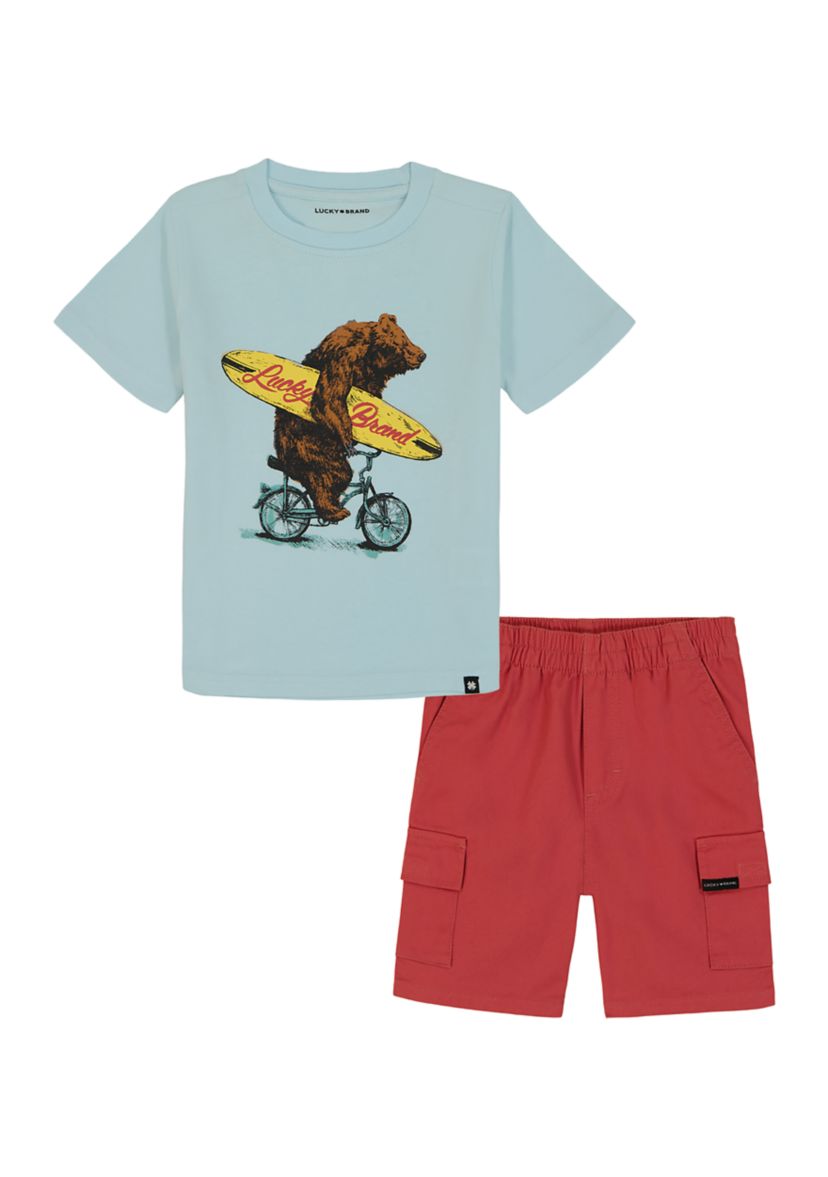 Boys 4-7 Graphic T-Shirt and Cargo Shorts Set