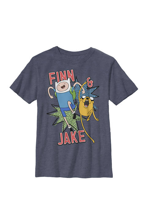 Adventure Time Finn & Jake Kapows Crew Graphic T-Shirt 