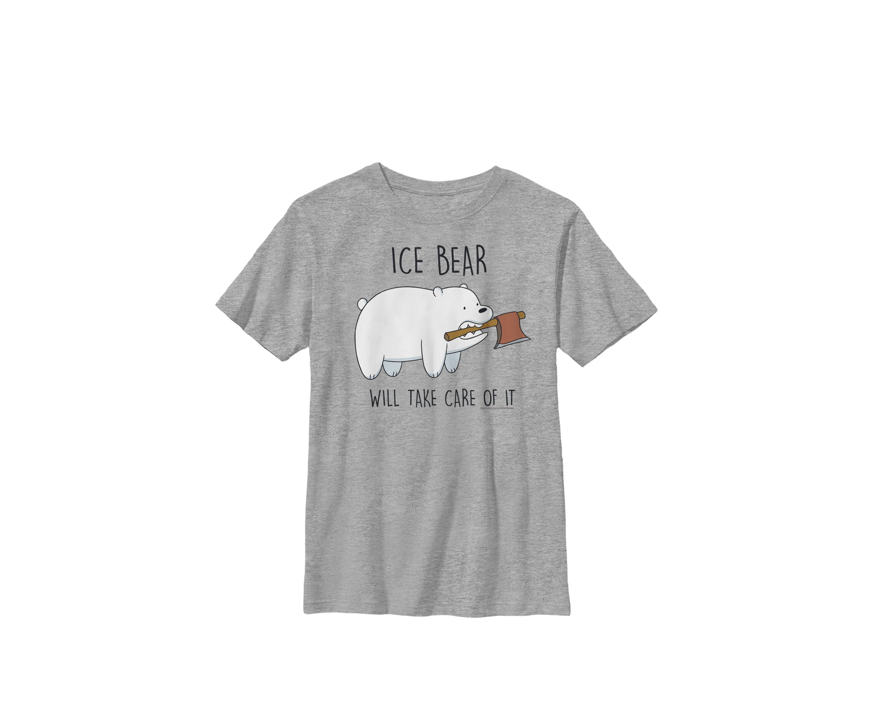 Bare Bears Ice Bear Take Care Of It Axe Crew Graphic T-Shirt