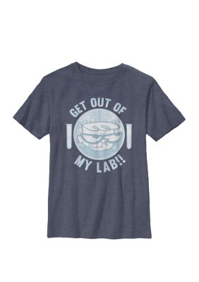 Cartoon Network Kids Dexter's Laboratory Get Out Of My Lab!! Crew Graphic T-Shirt, Navy Blue, XL