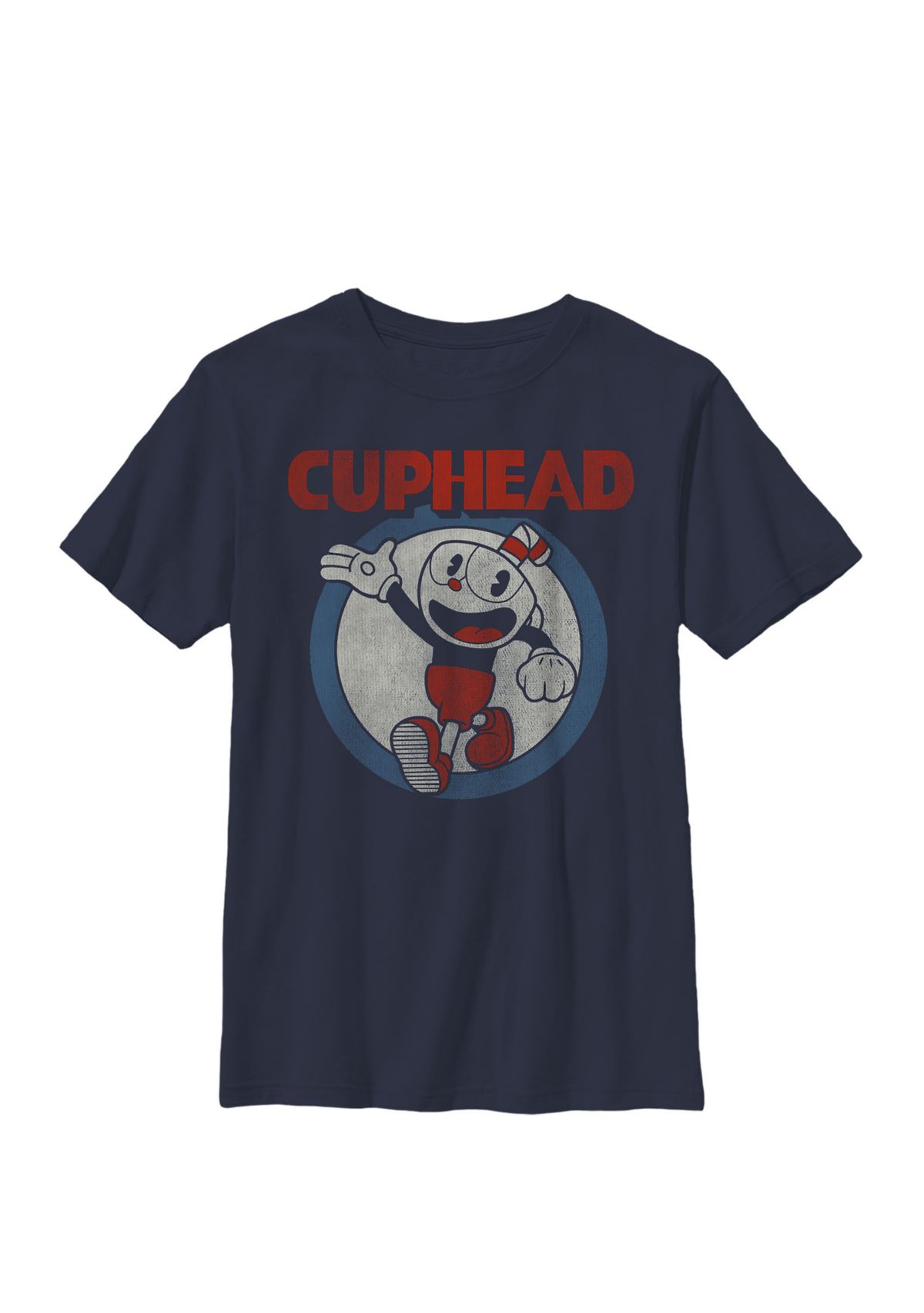 Boys 8-20 Waving Circle Portrait Vintage Crew Neck T-Shirt
