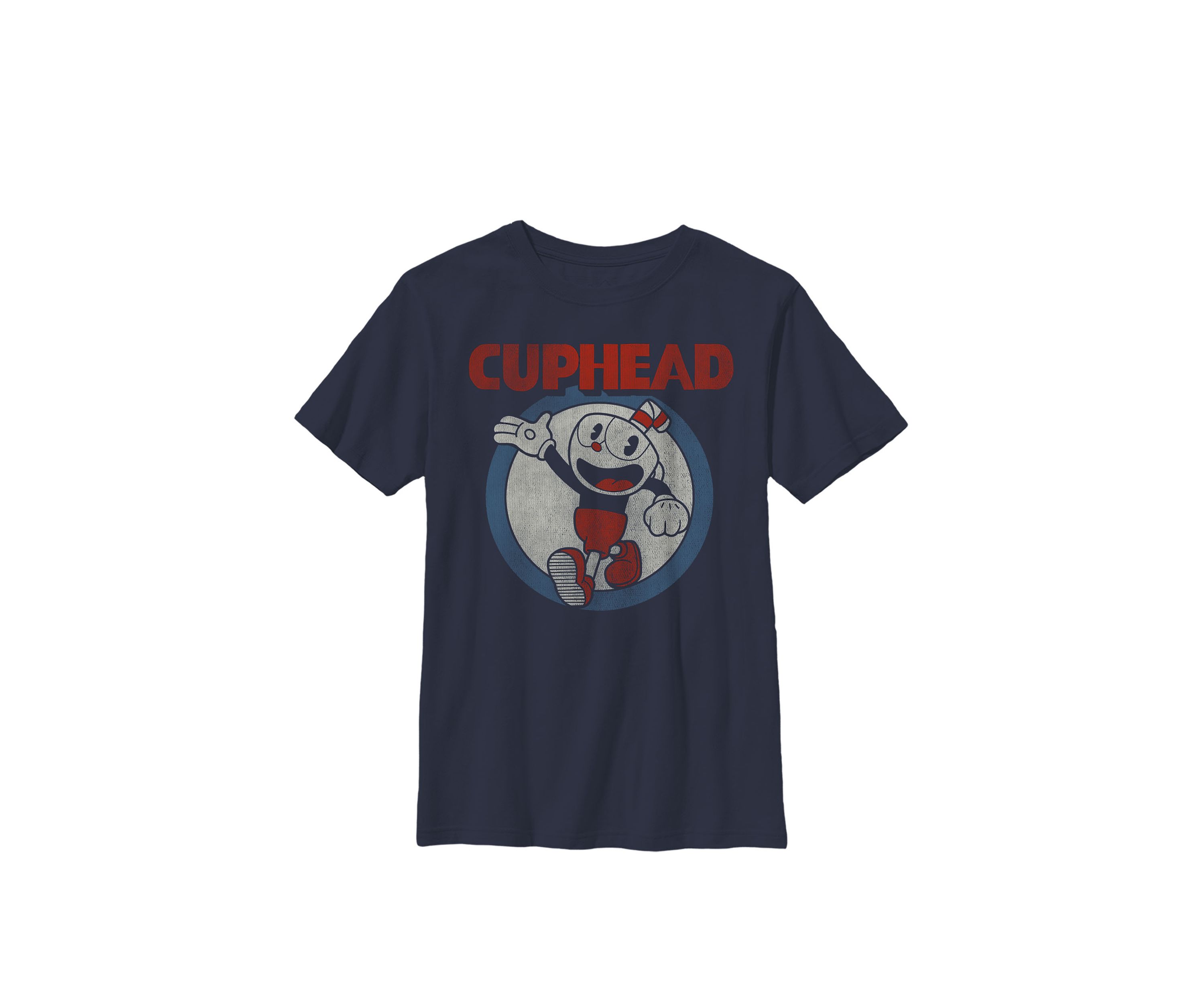 Boys 8-20 Waving Circle Portrait Vintage Crew Neck T-Shirt