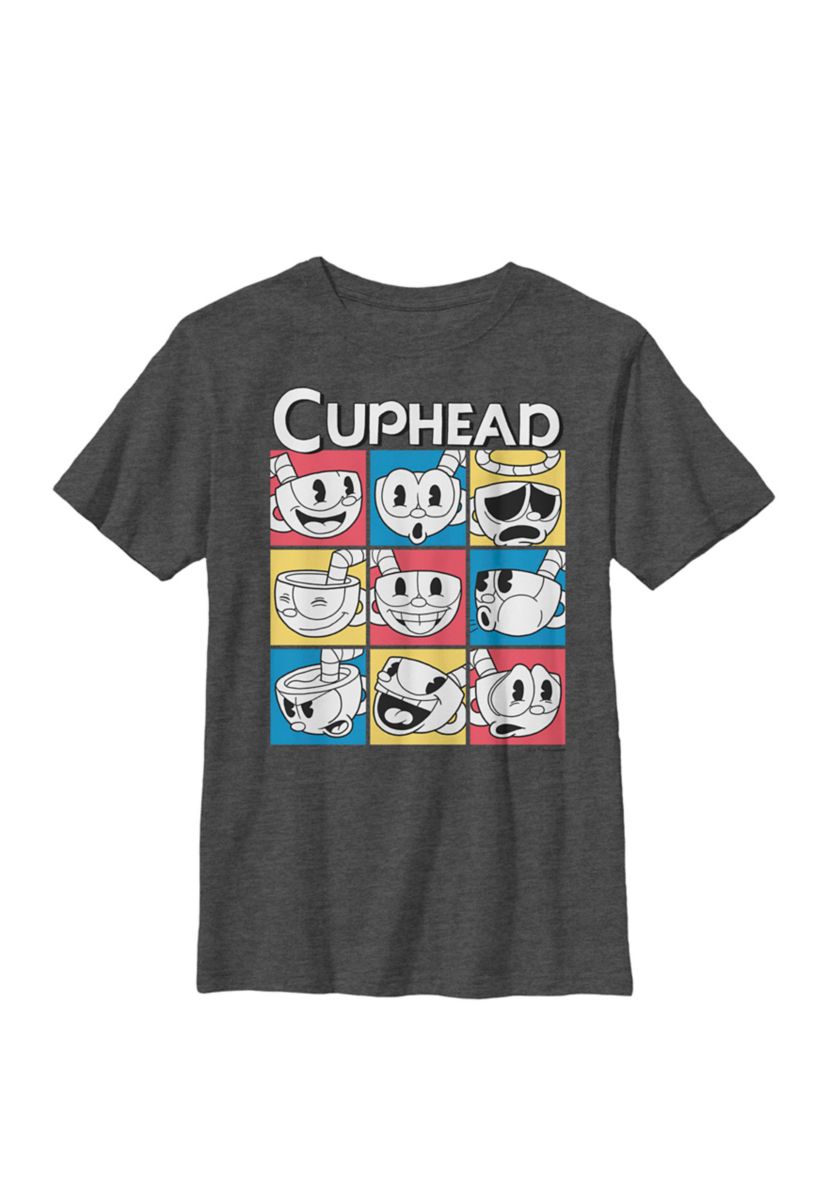  Nine Squares of Different Emotions Crew Graphic T-Shirt