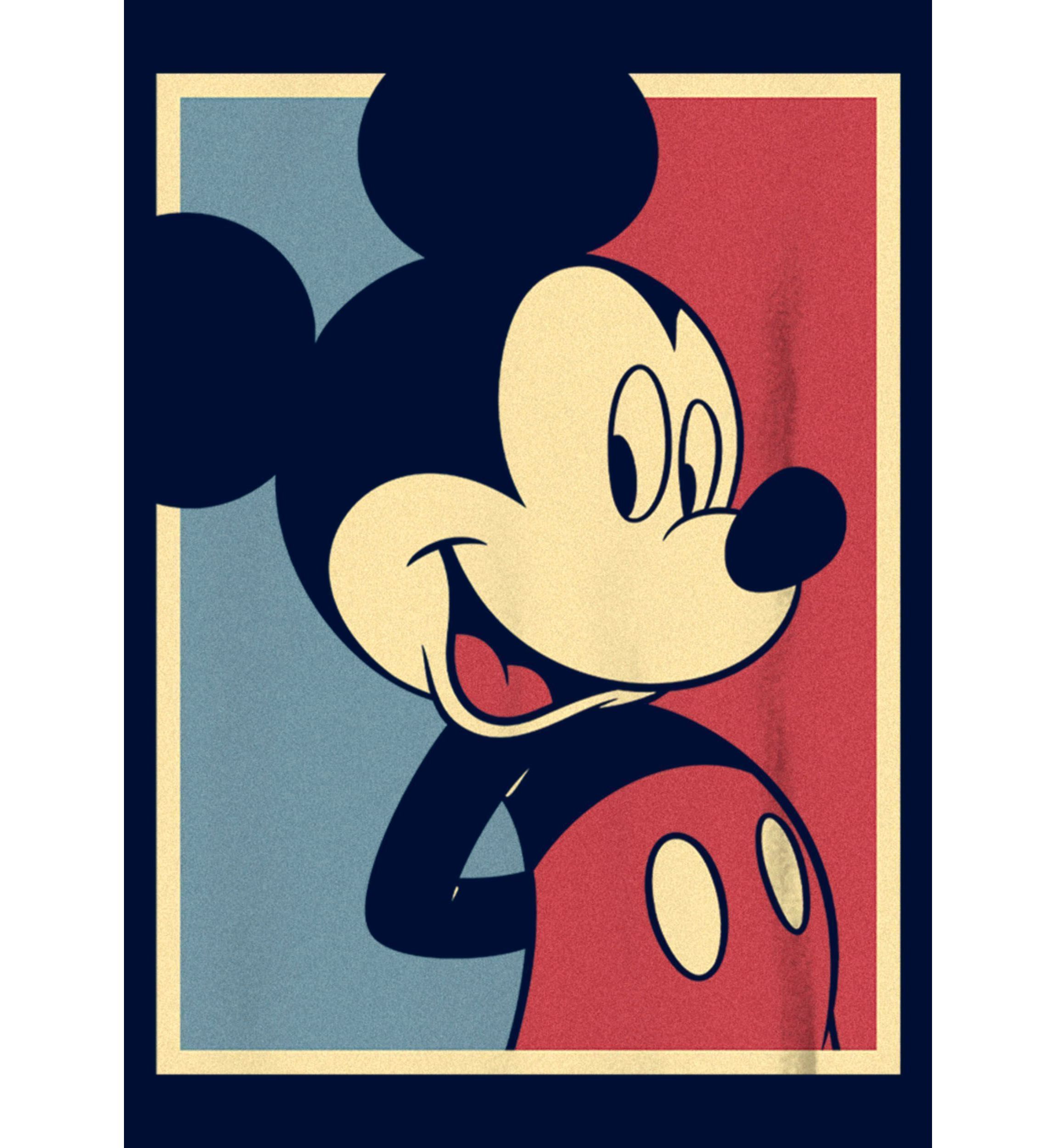 Mickey Red And Blue Graphic T-Shirt