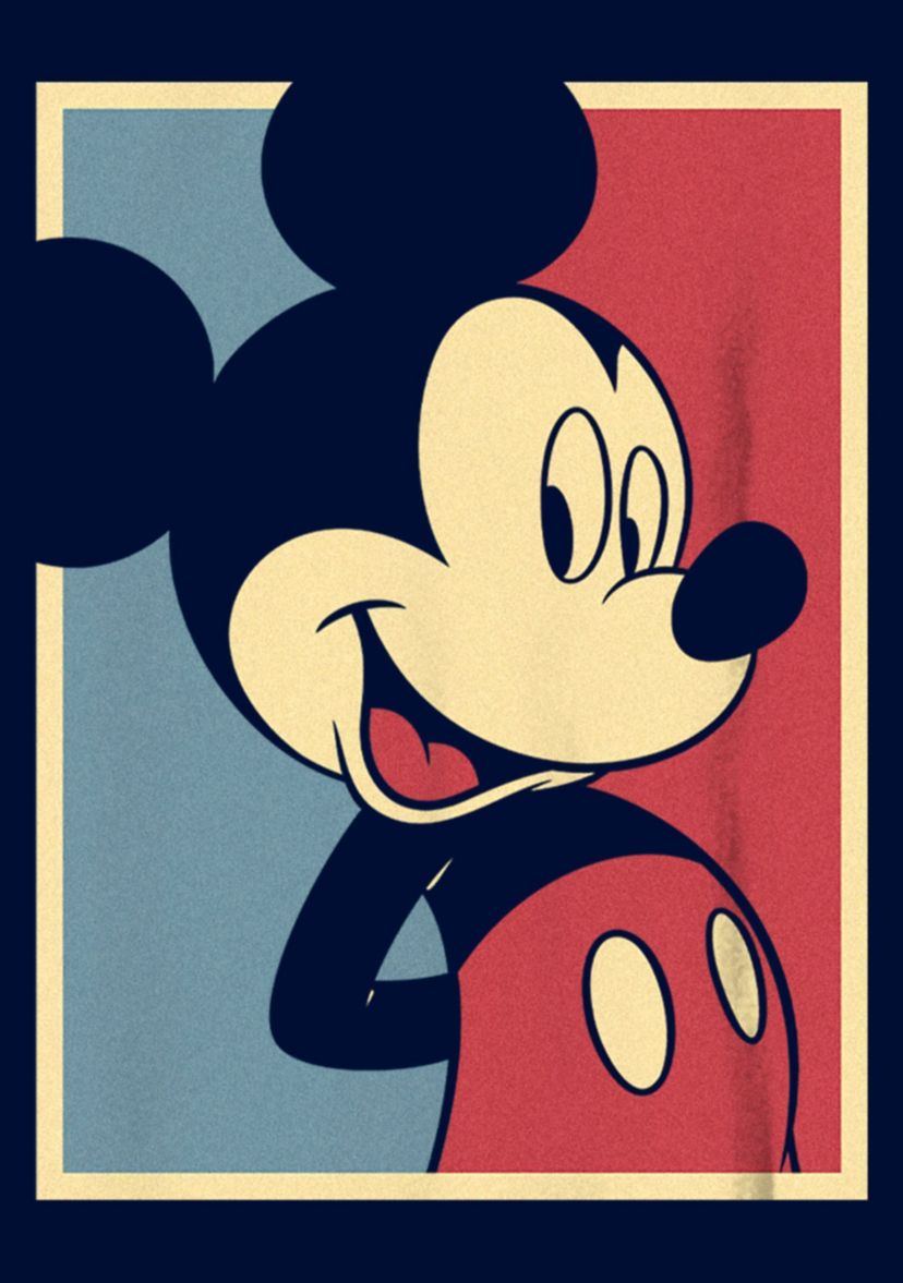 Mickey Red And Blue Graphic T-Shirt