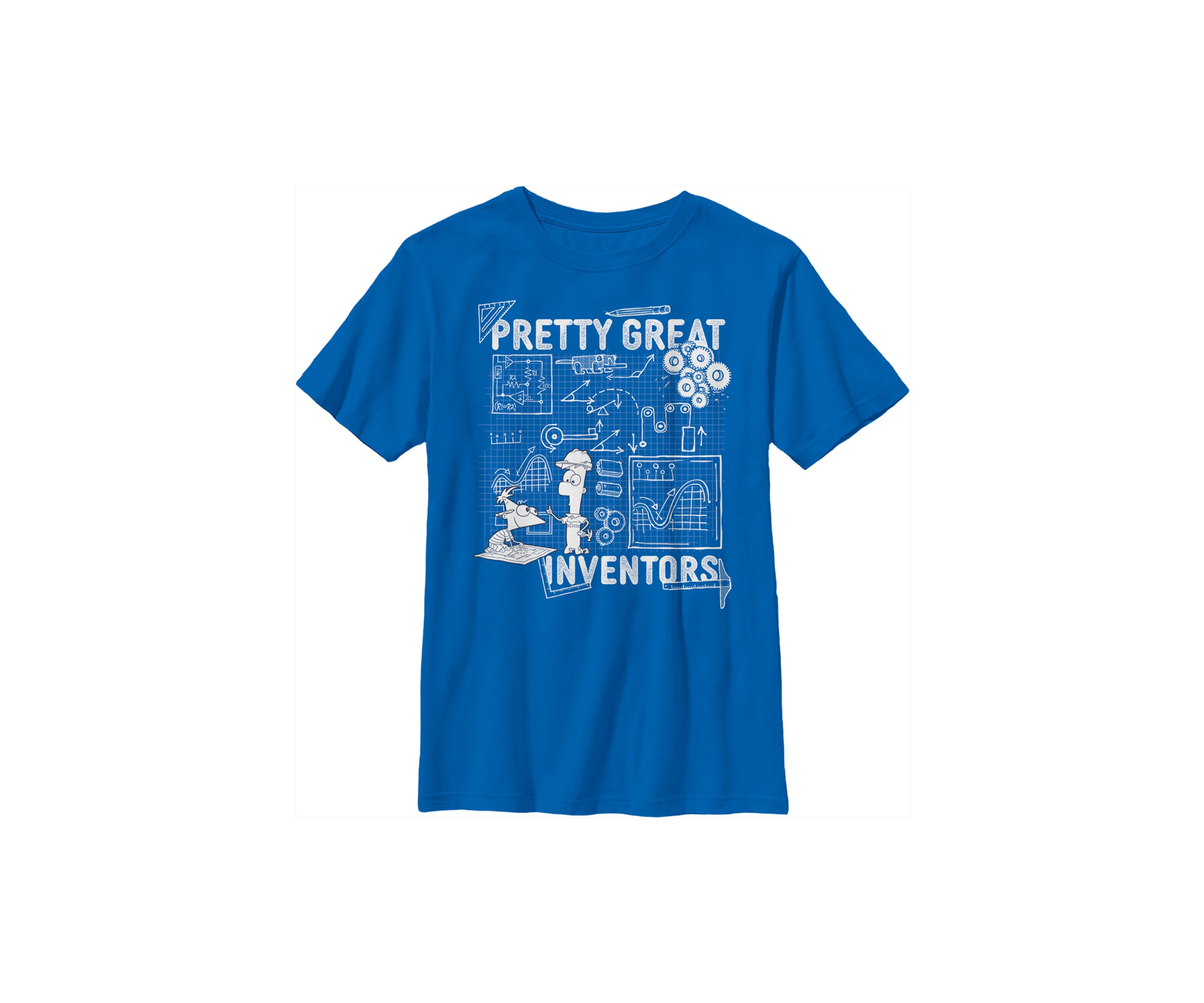 Boys 4-7 Phineas and Ferb Really Great Inventors Schematics Top