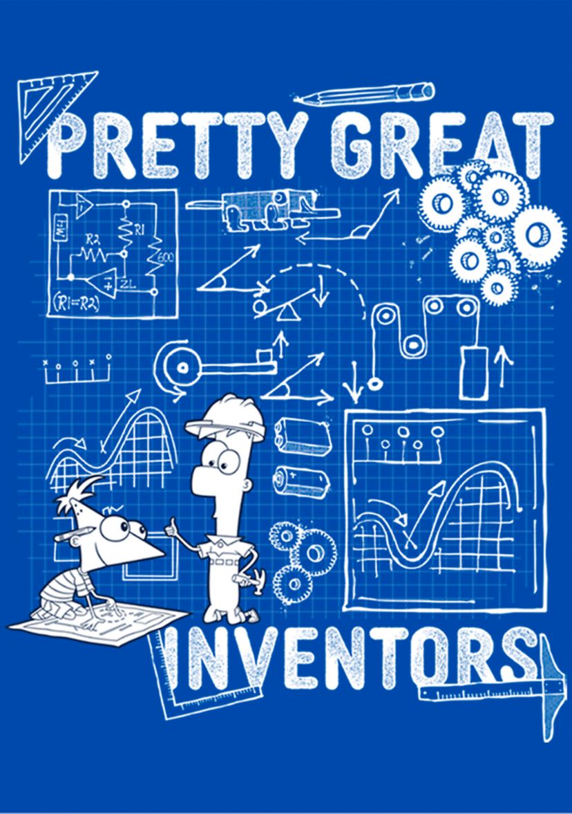 Boys 4-7 Phineas and Ferb Really Great Inventors Schematics Top