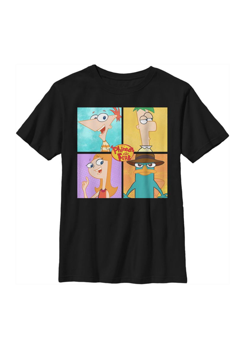 Boys 4-7 Phineas and Ferb 4 Character Boxup Top