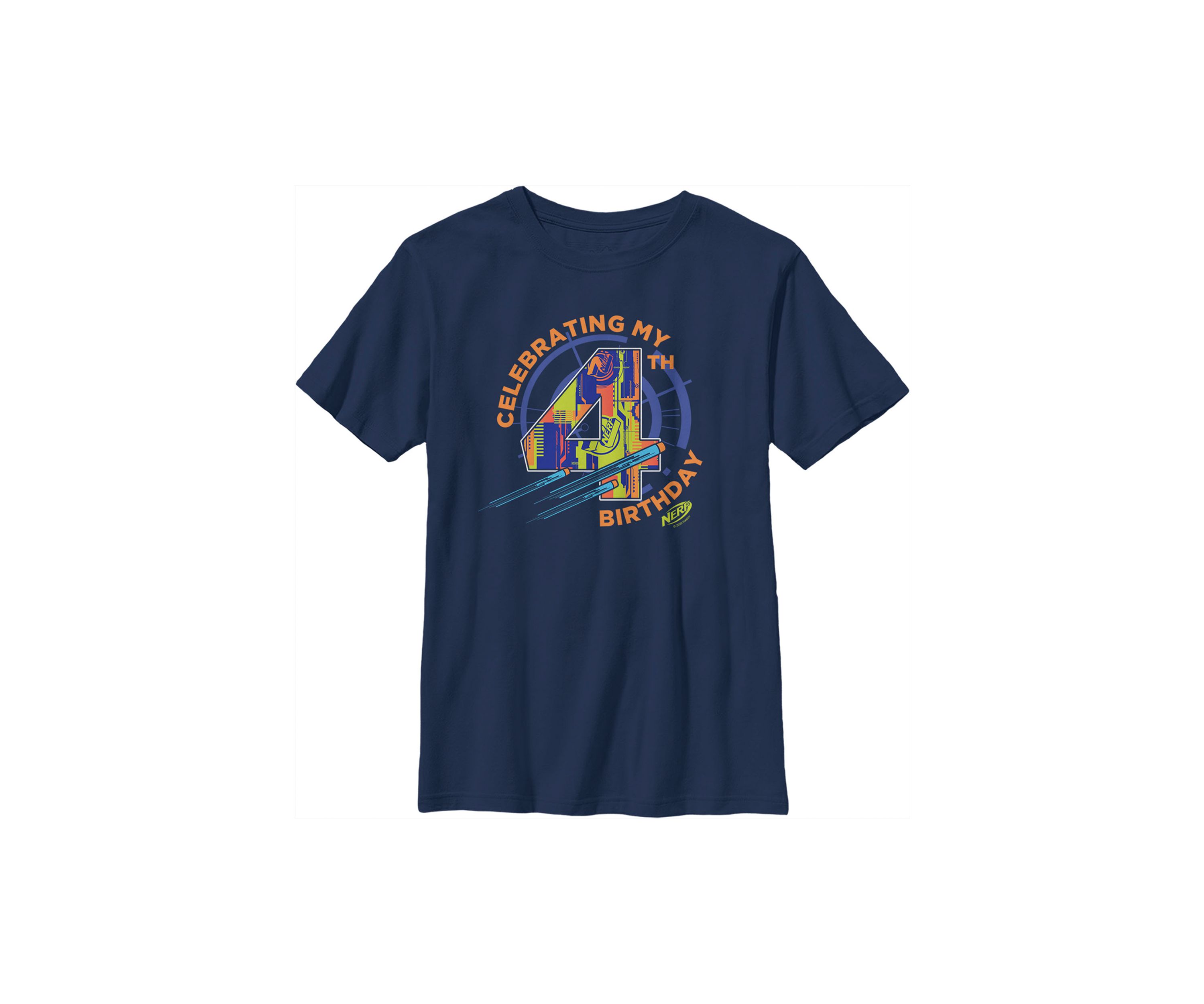 Boys 4-7  CELEBRATING MY 4TH BIRTHDAY Graphic T-Shirt