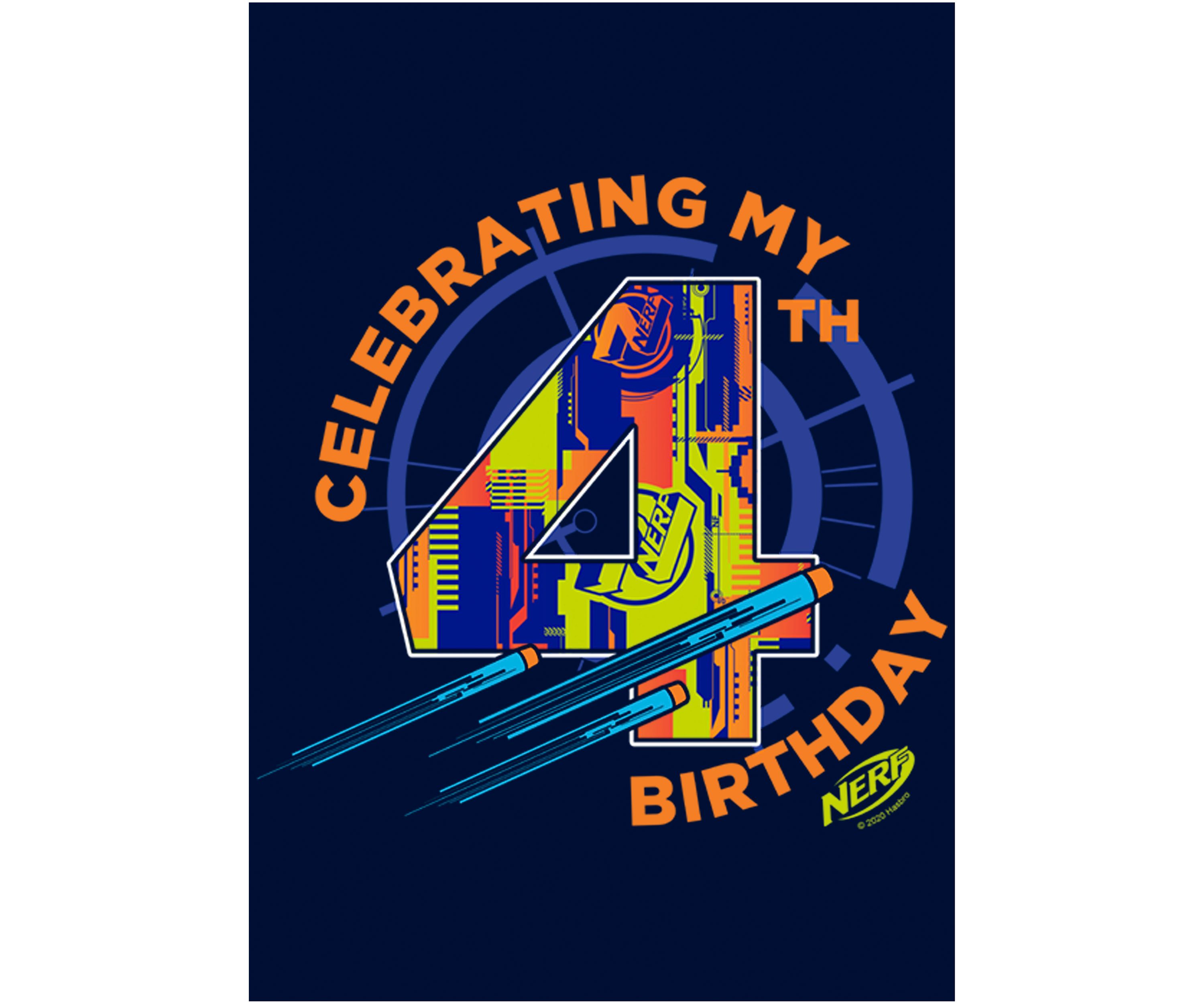 Boys 4-7  CELEBRATING MY 4TH BIRTHDAY Graphic T-Shirt