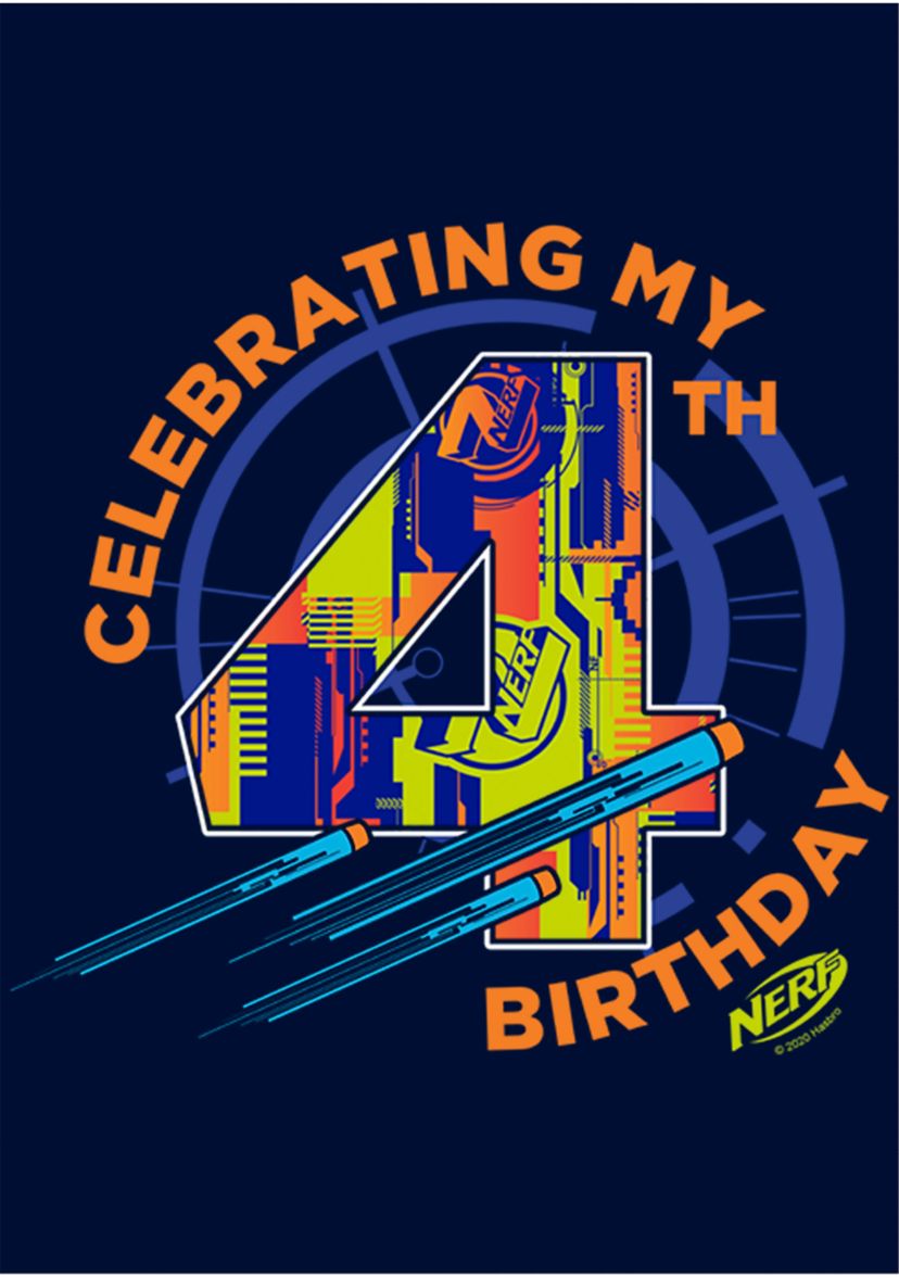 Boys 4-7  CELEBRATING MY 4TH BIRTHDAY Graphic T-Shirt