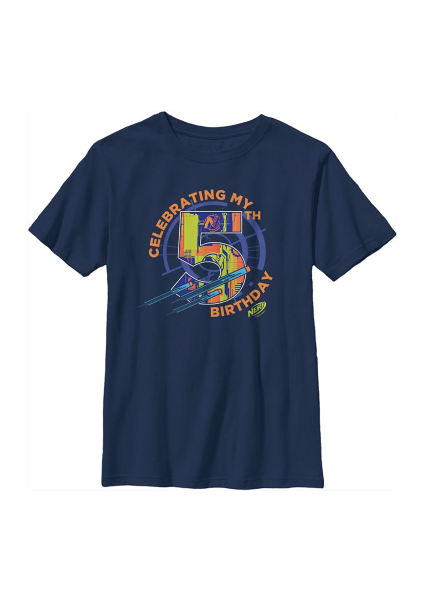Boys 4-7  CELEBRATING MY 5TH BIRTHDAY Graphic T-Shirt