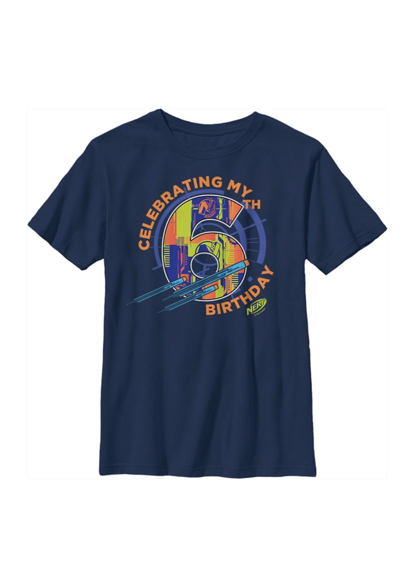 Boys 4-7  Sixth  Birthday Graphic T-Shirt