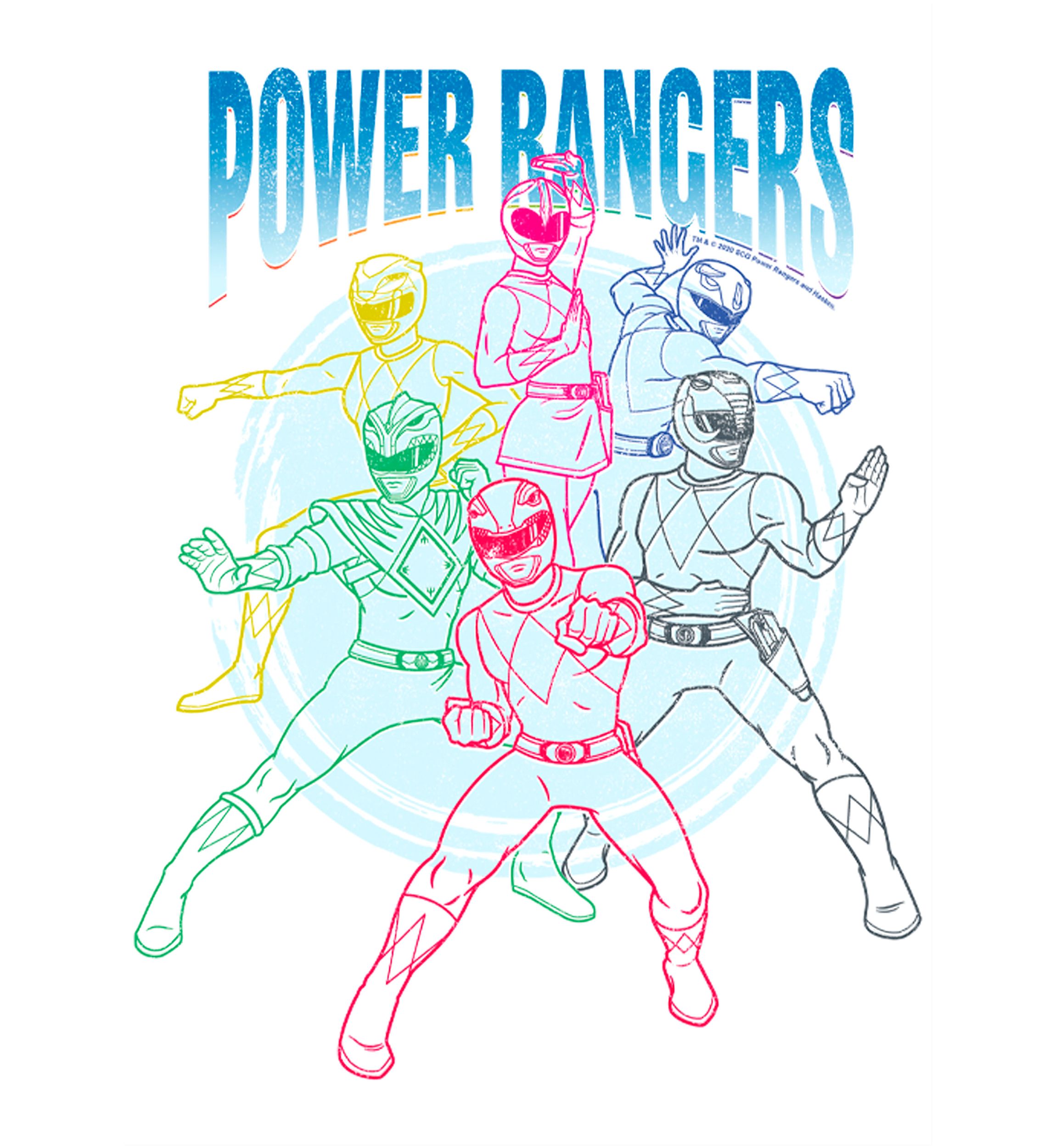 Boys 4-7  Power Ranger Line Art Graphic T-Shirt