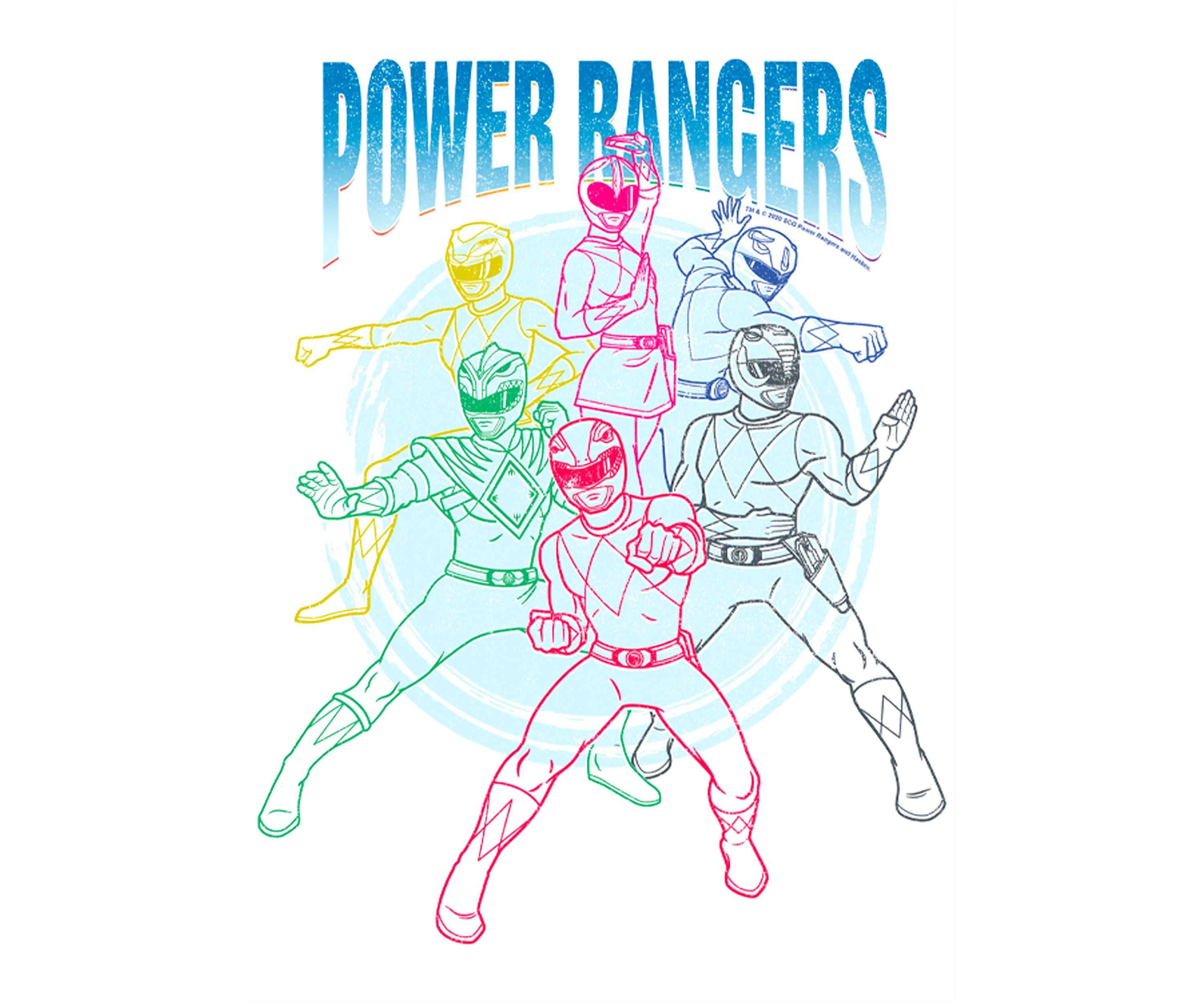 Boys 4-7  Power Ranger Line Art Graphic T-Shirt
