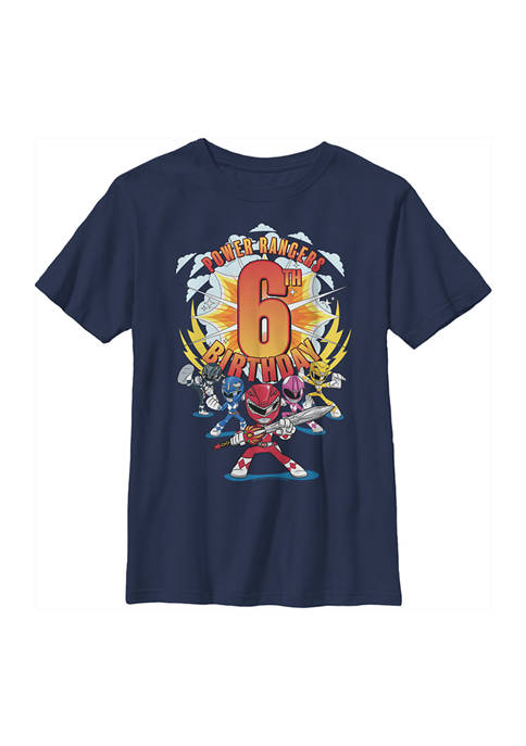 Power Rangers Boys 4-7 6th Birthday Graphic T-Shirt