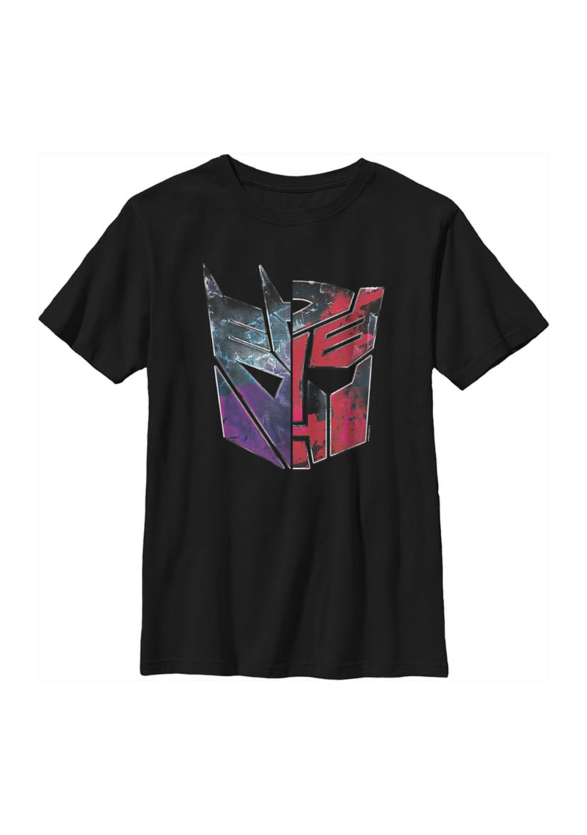Boys 4-7  AUTOBOT DECEPTICON SPLIT LOGO Graphic T-Shirt