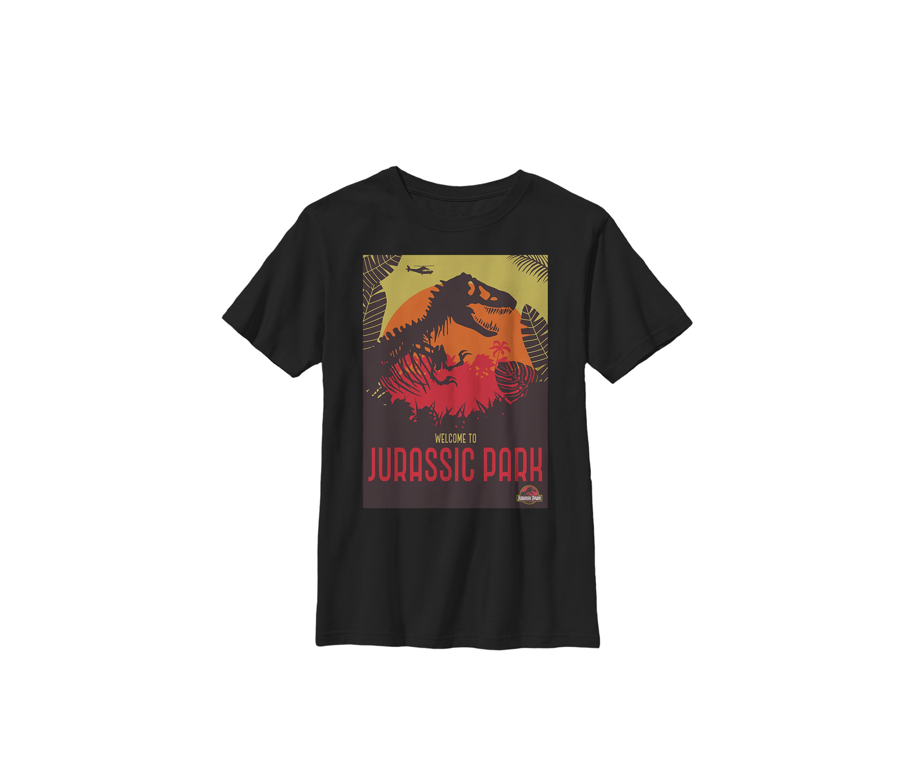  Welcome T Rex Sunset Crew Graphic T-Shirt