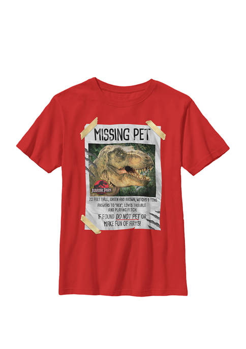 Jurassic Park Missing Pet T Rex Poster Taped