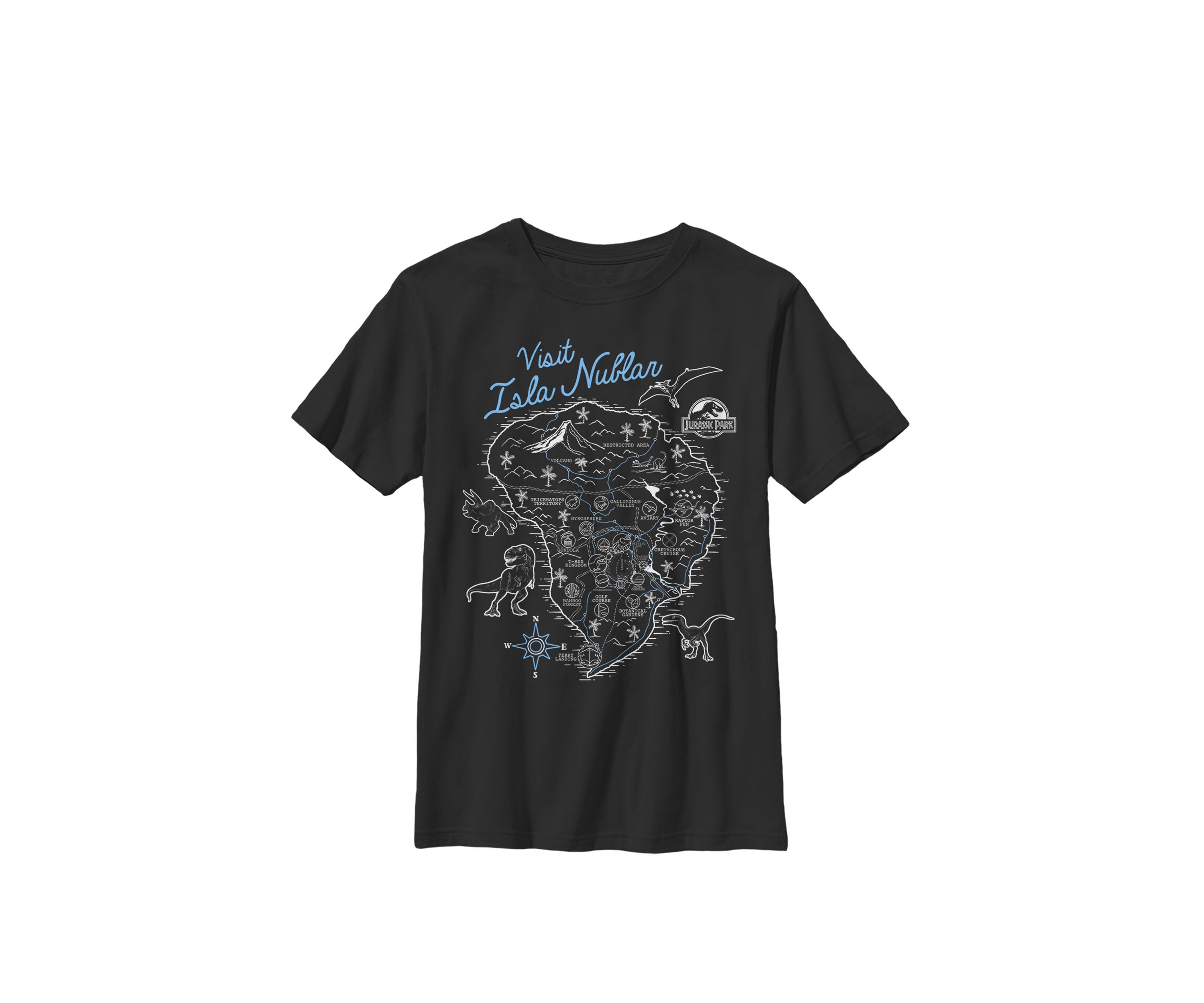 Island Tour Map Outline Crew Graphic T-Shirt