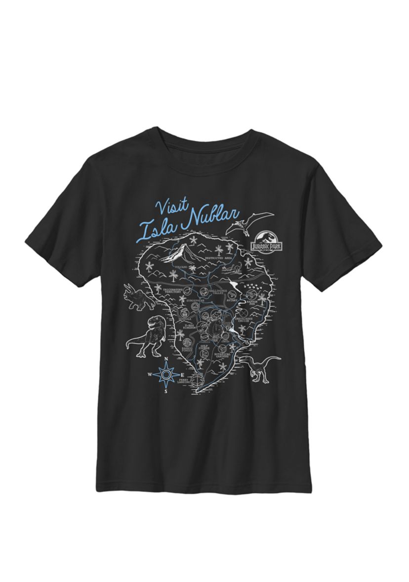 Island Tour Map Outline Crew Graphic T-Shirt