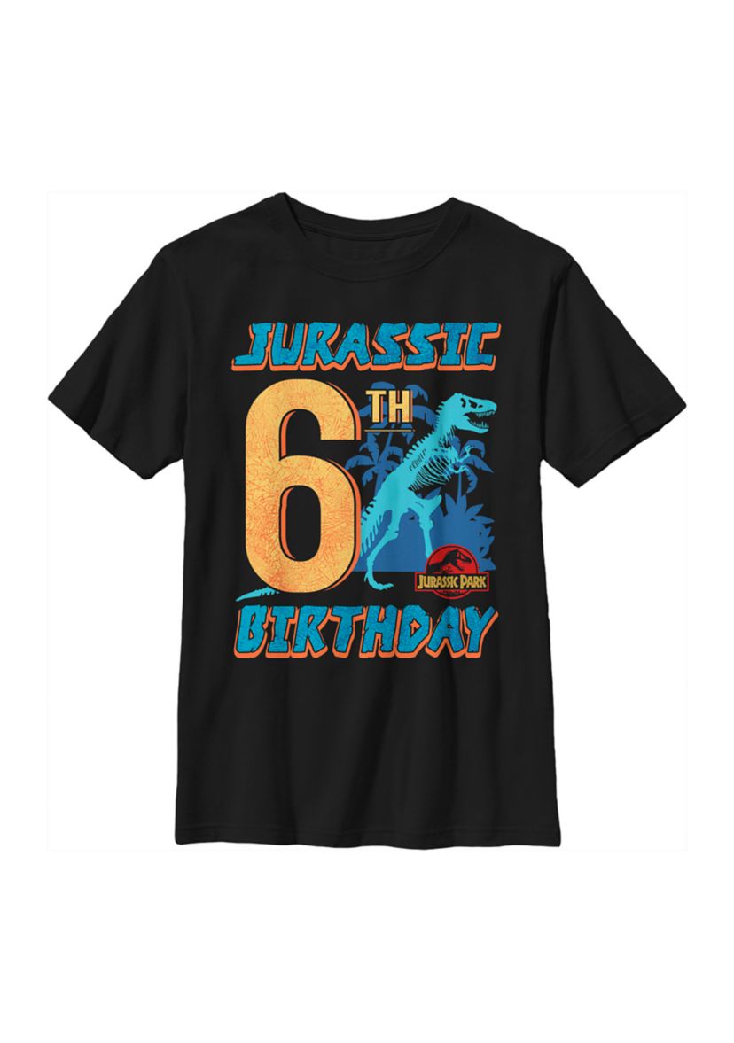 Boys 4-7  Jurassic 6th Birthday Graphic T-Shirt