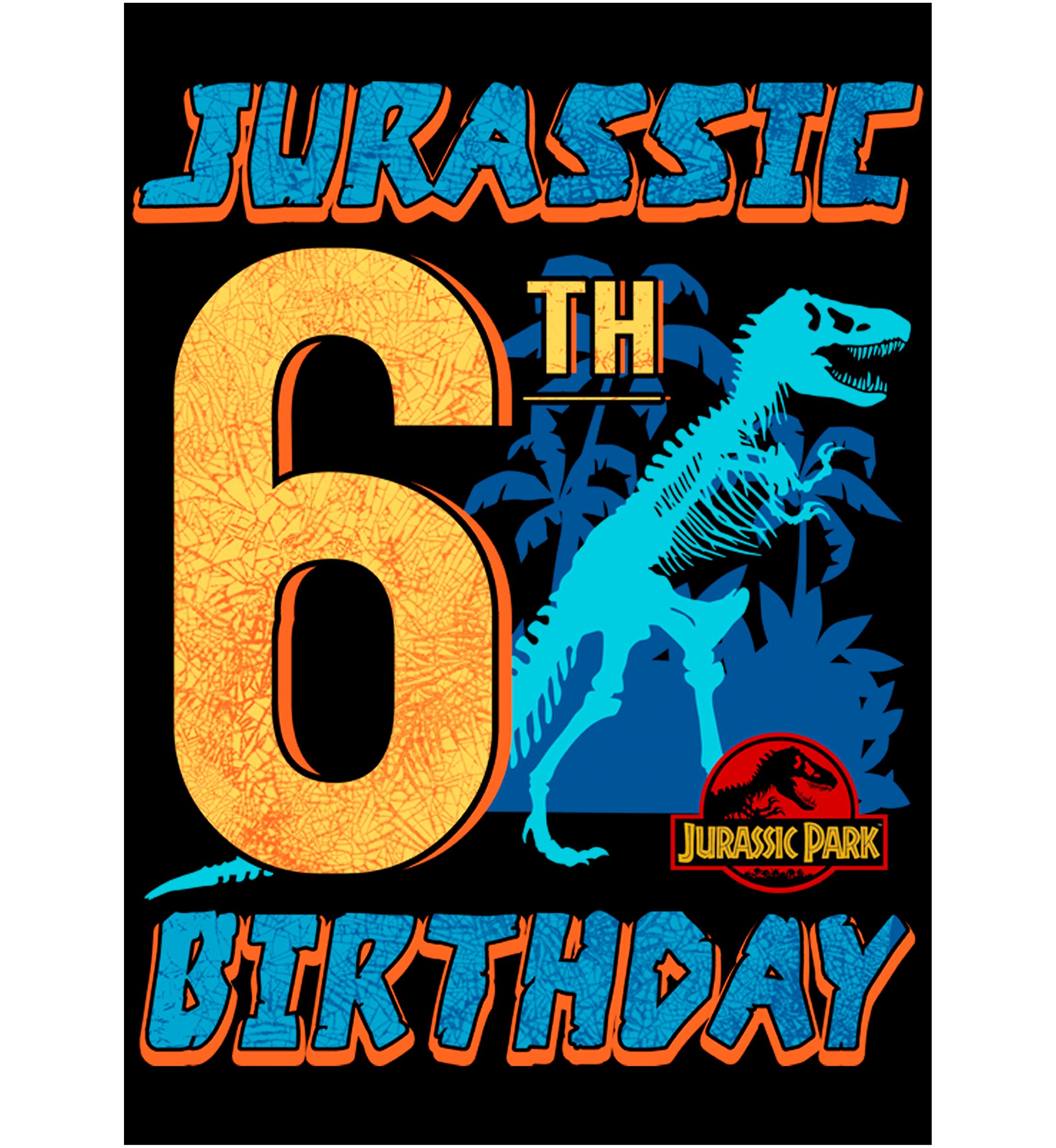 Boys 4-7  Jurassic 6th Birthday Graphic T-Shirt